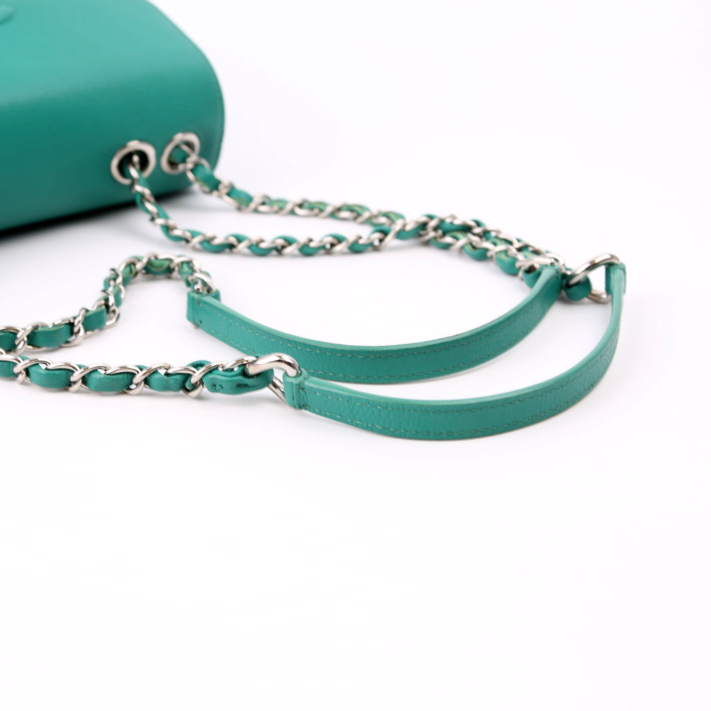 CC Box Flap Bag Small Quilted Caviar 23M Green
