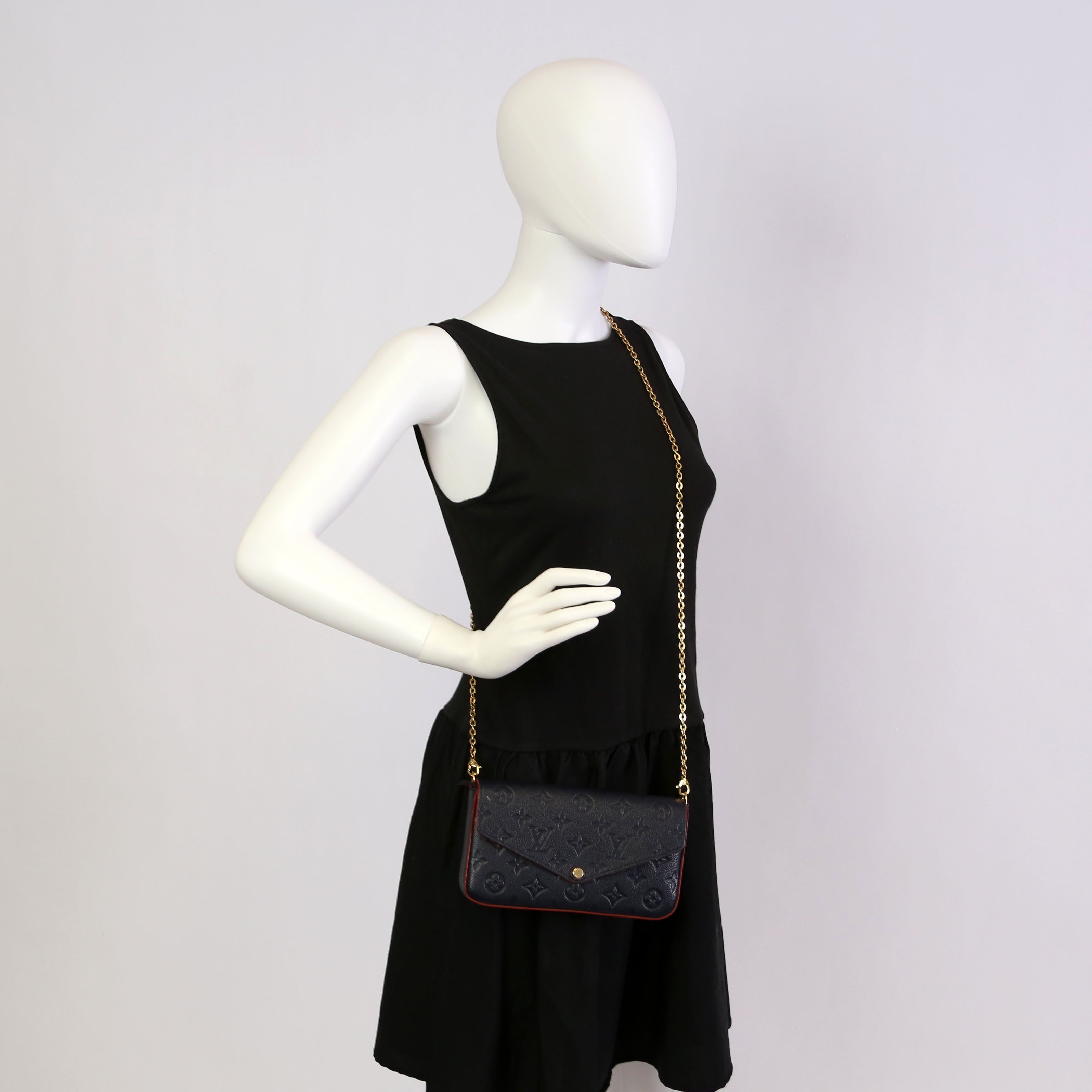 Pochette Felicie Empreinte Navy