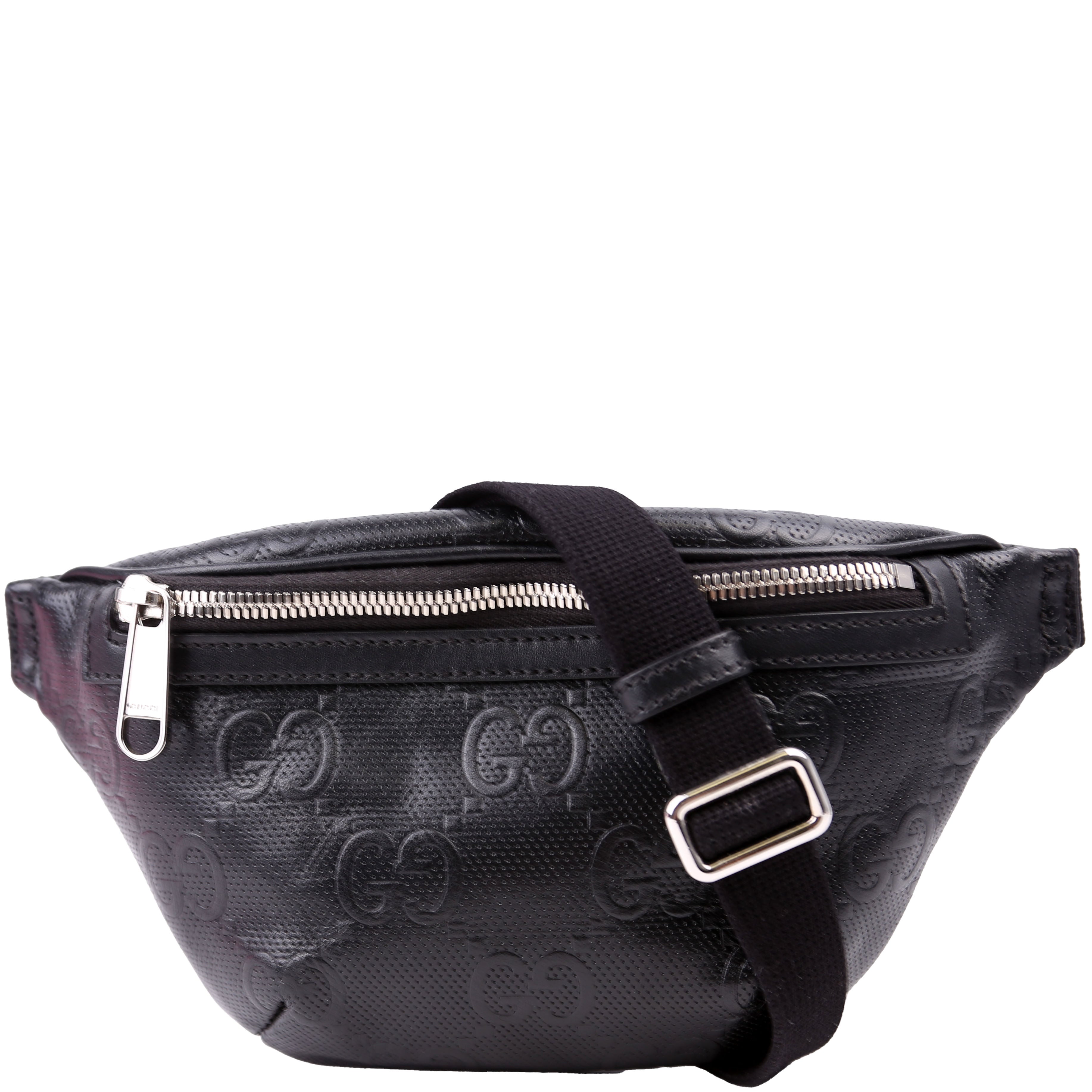 Gucci 658582 GG Embossed Belt Bag Black