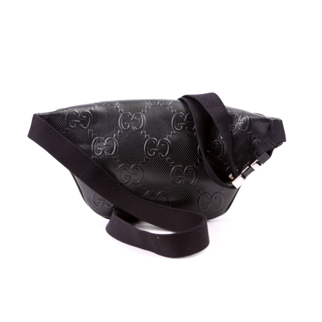 Gucci 658582 GG Embossed Belt Bag Black