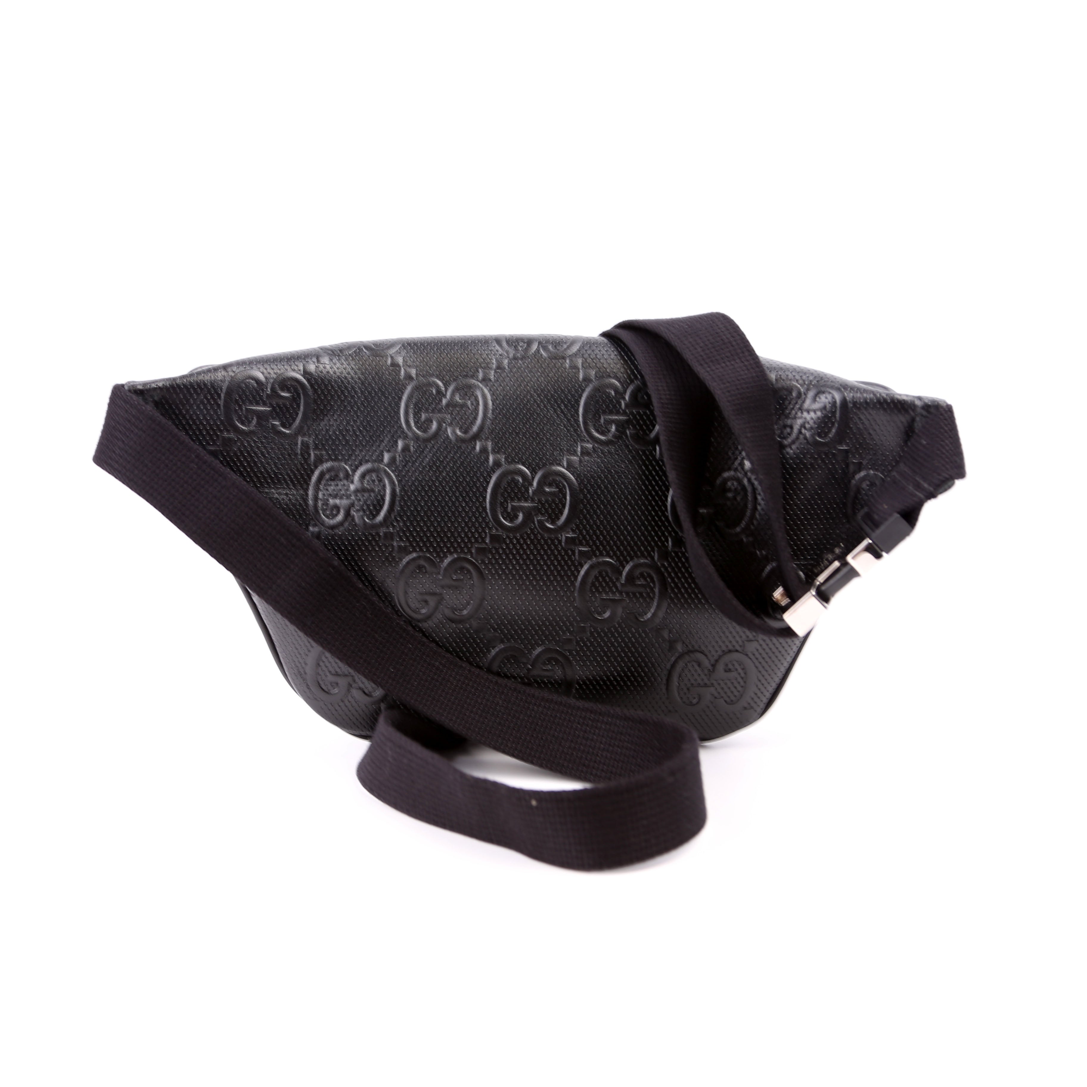 Gucci 658582 GG Embossed Belt Bag Black