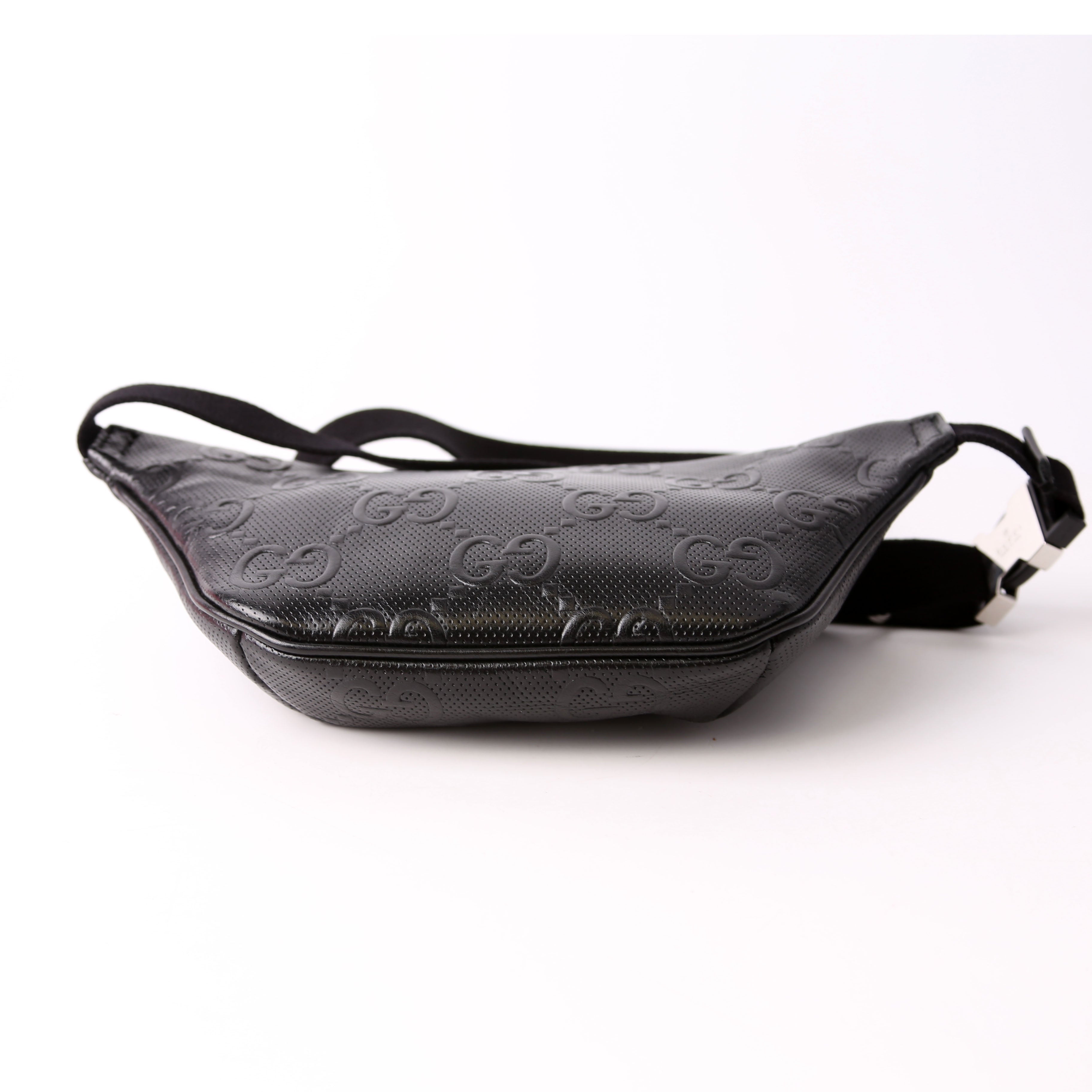 Gucci 658582 GG Embossed Belt Bag Black