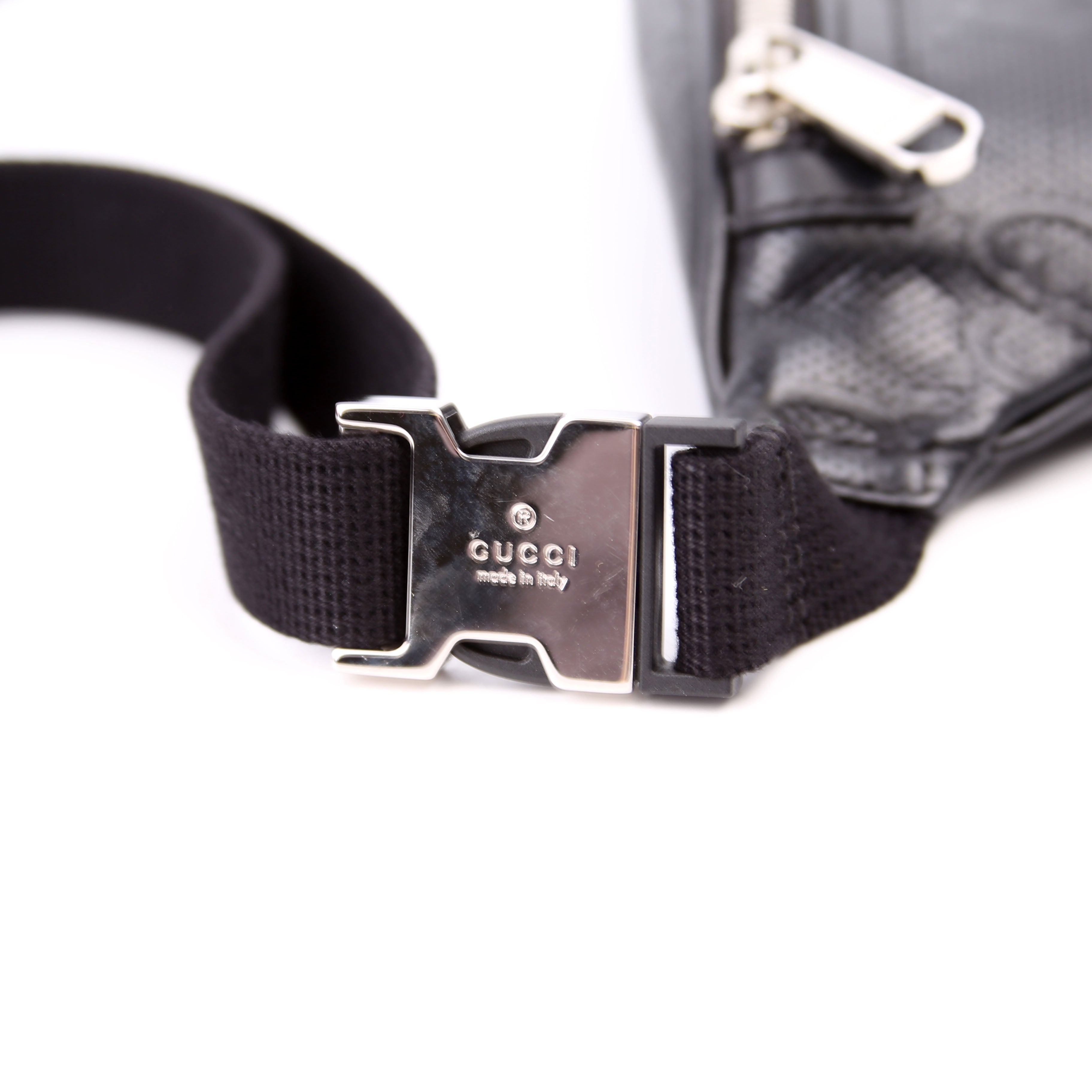 Gucci 658582 GG Embossed Belt Bag Black