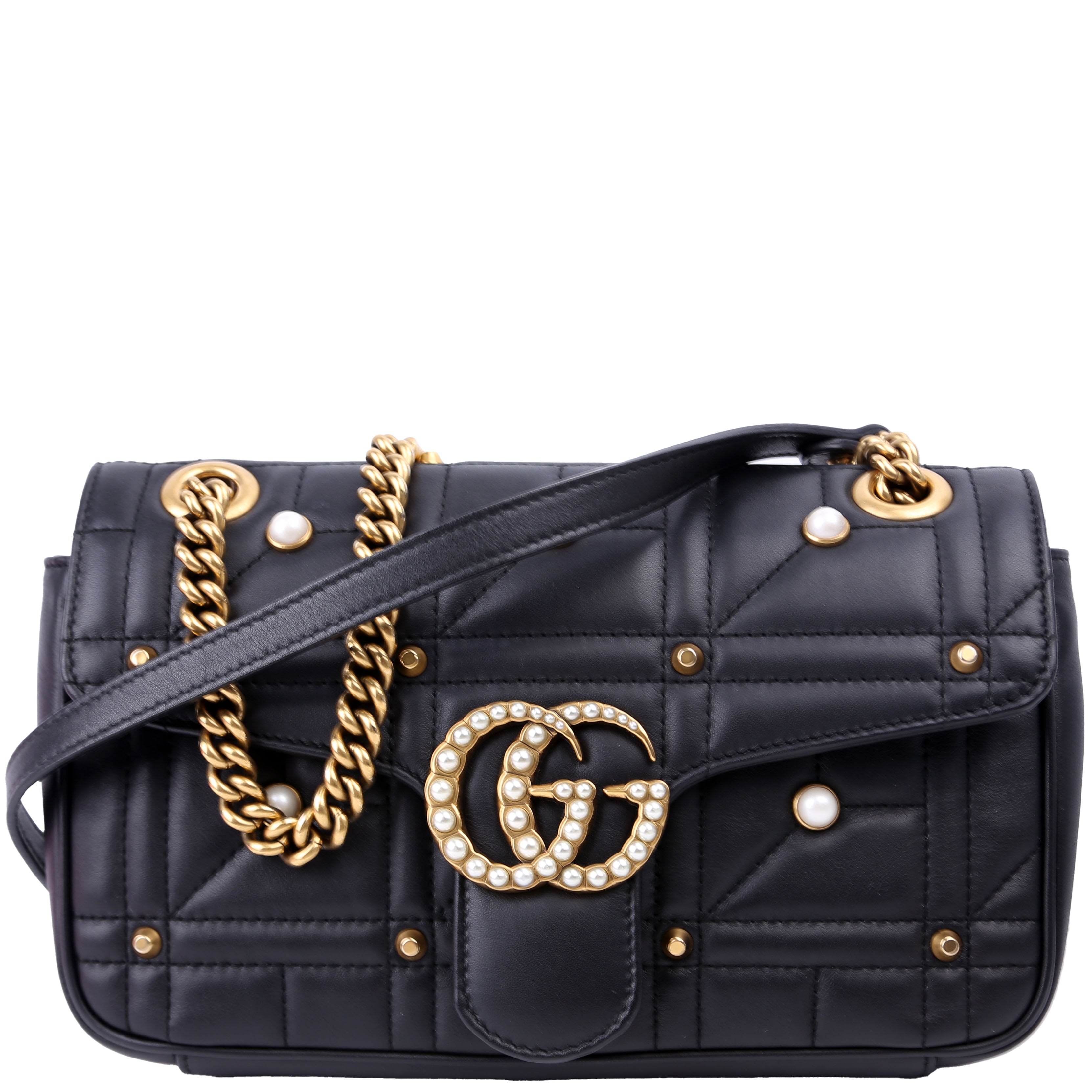443497 Marmont Pearls Shoulder Small Flap
