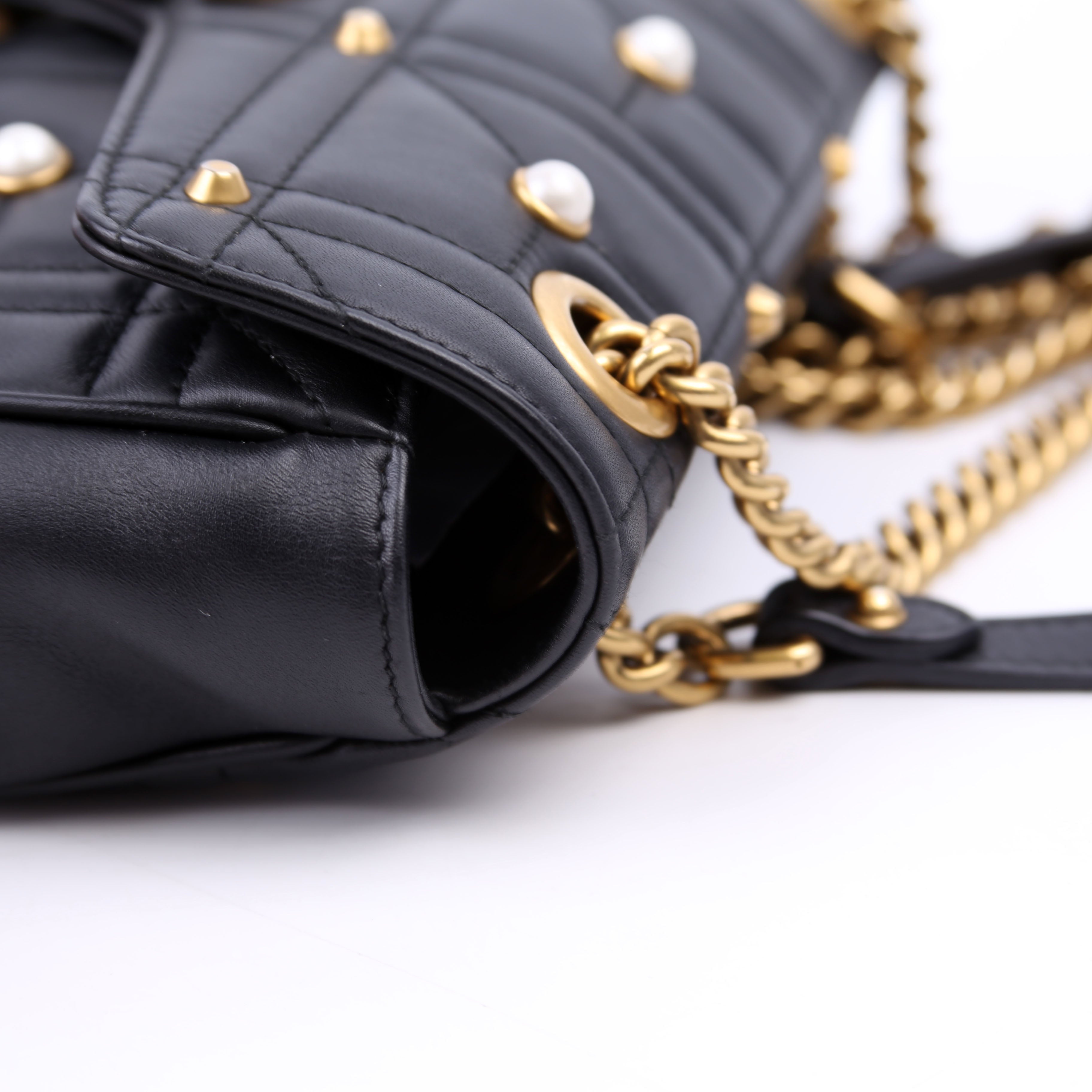 443497 Marmont Pearls Shoulder Small Flap