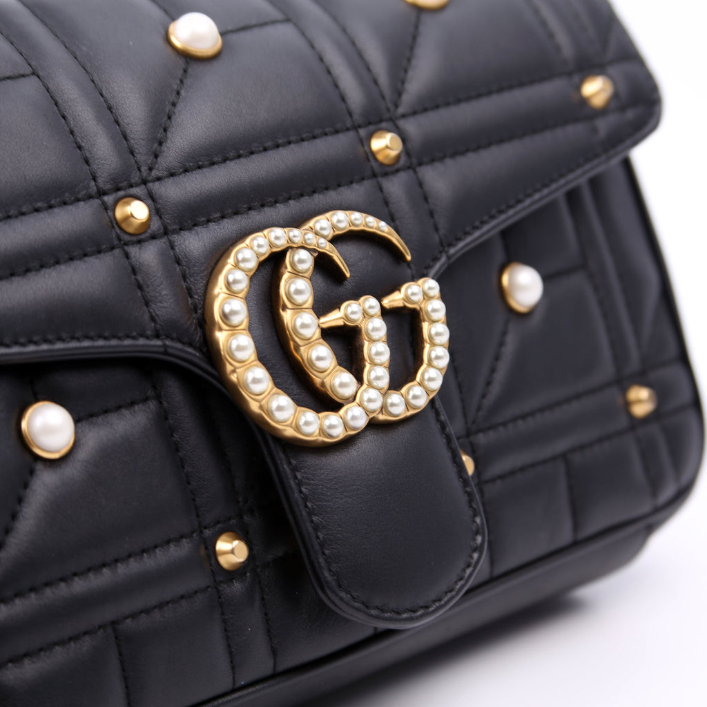 443497 Marmont Pearls Shoulder Small Flap
