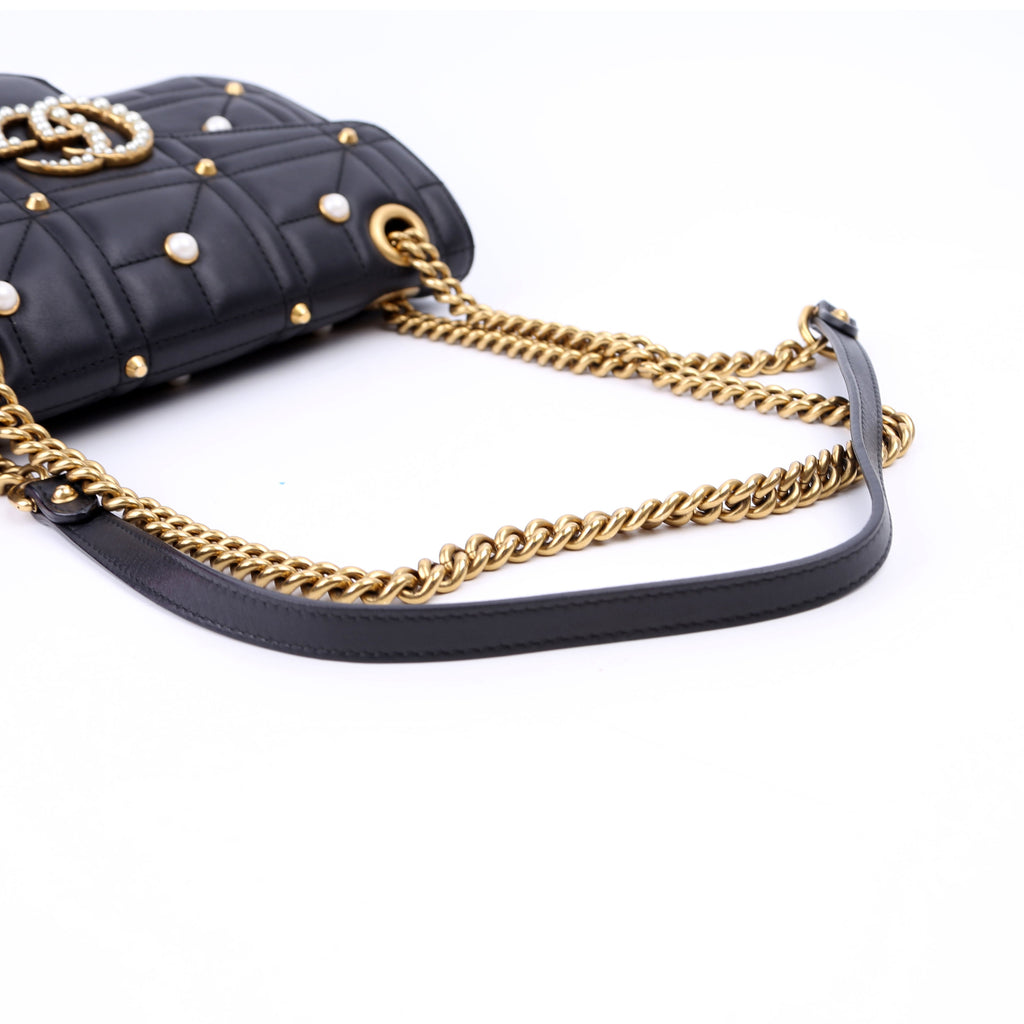 443497 Marmont Pearls Shoulder Small Flap