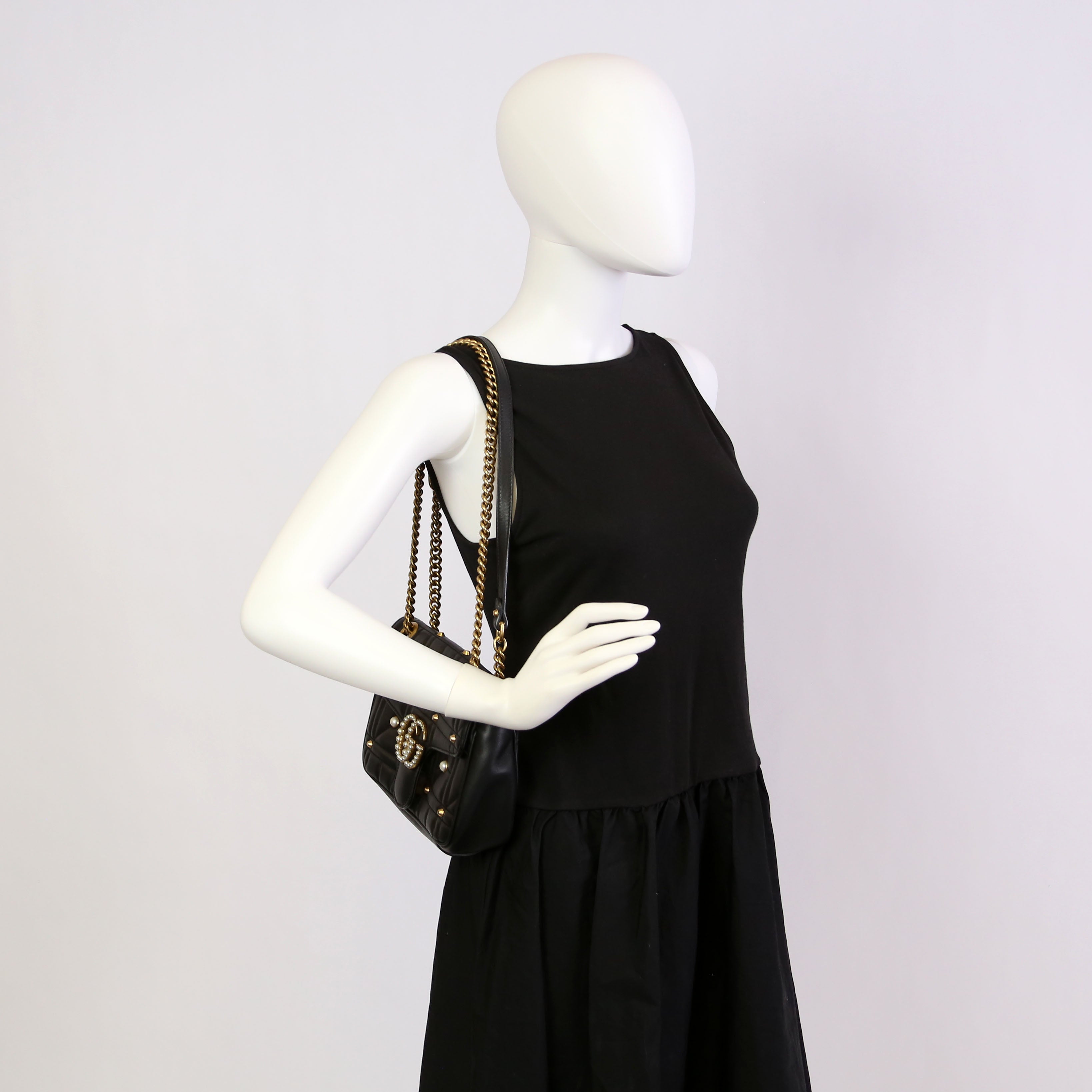 443497 Marmont Pearls Shoulder Small Flap