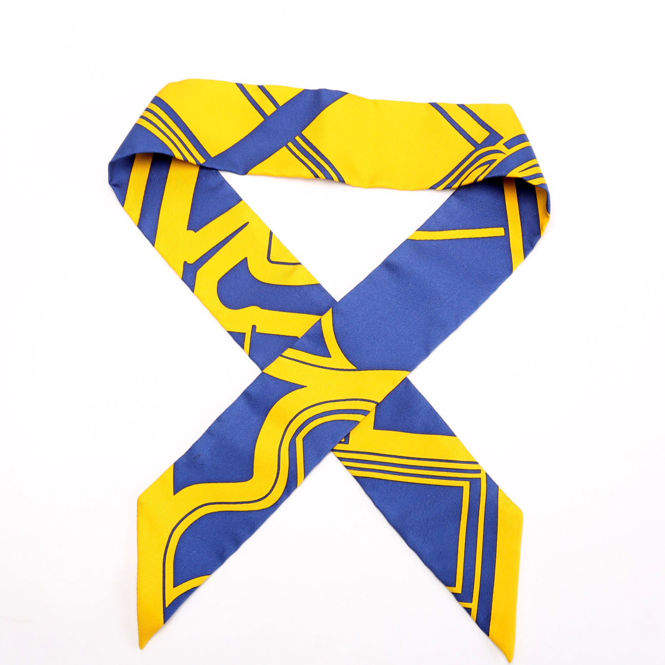 Les Coupes Tattoo Twilly Silk Blue/Yellow