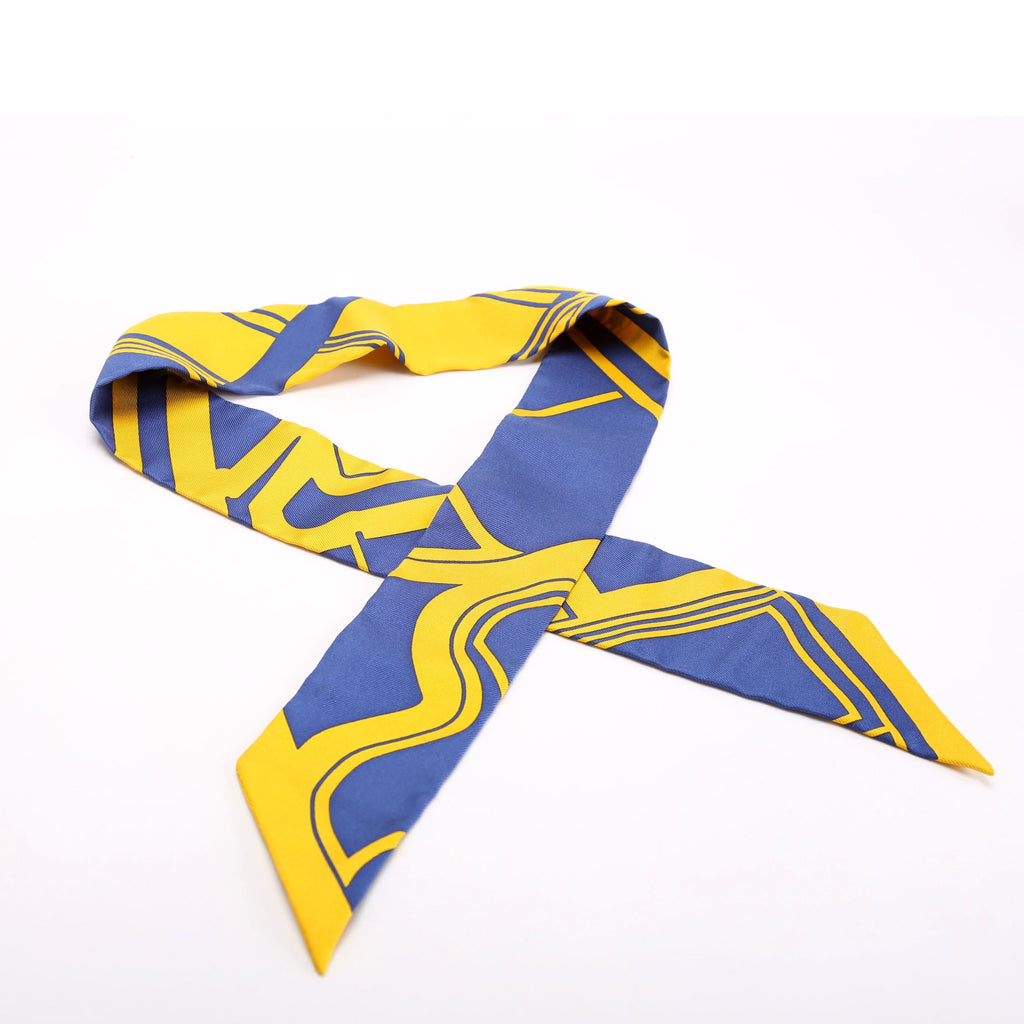 Les Coupes Tattoo Twilly Silk Blue/Yellow