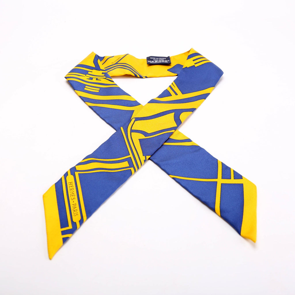 Les Coupes Tattoo Twilly Silk Blue/Yellow