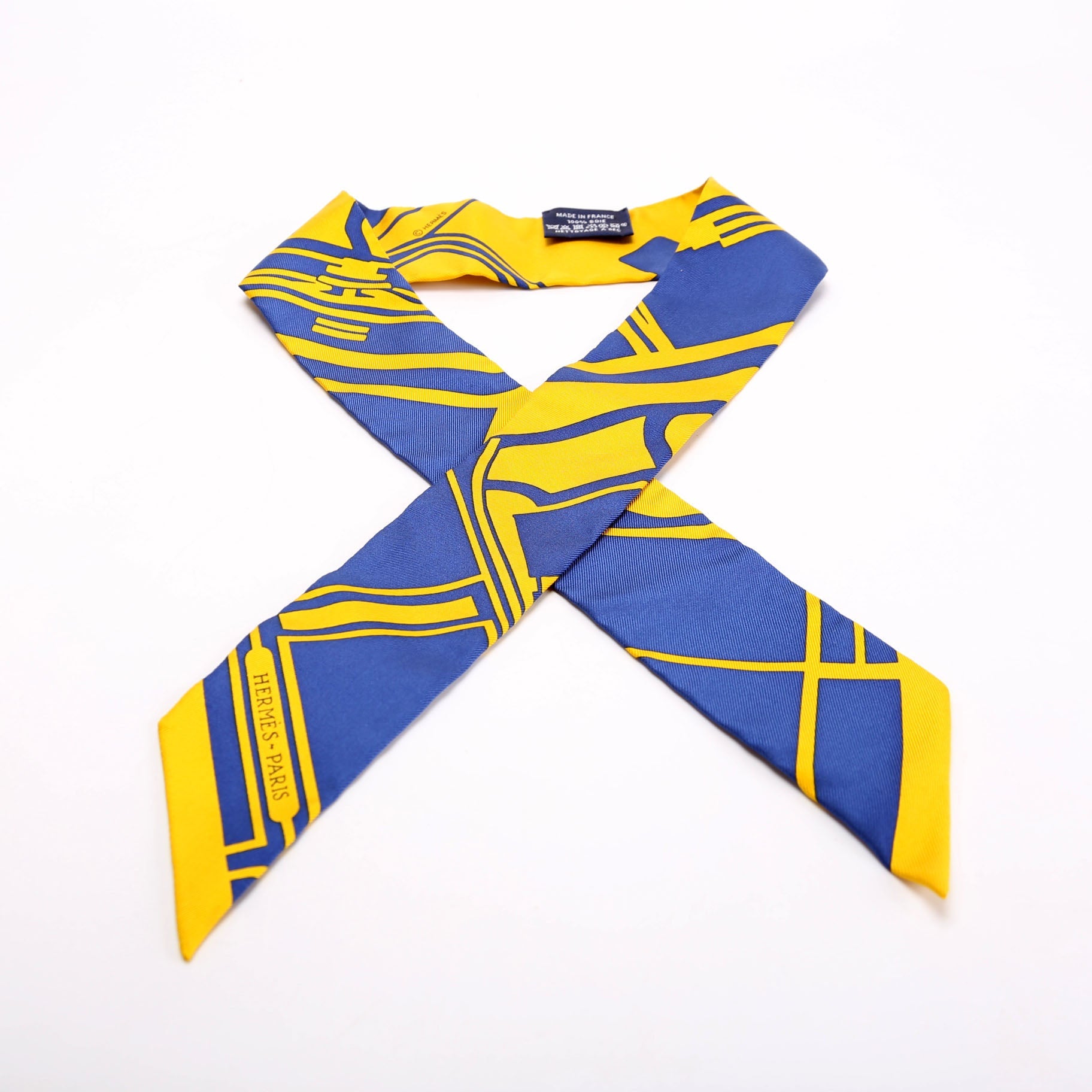 Les Coupes Tattoo Twilly Silk Blue/Yellow