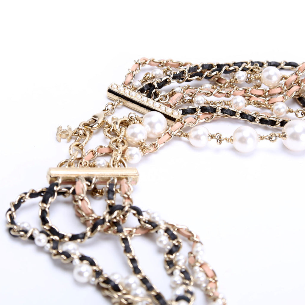 CC Pearls Multi Strand Long Necklace Pearl/Gold
