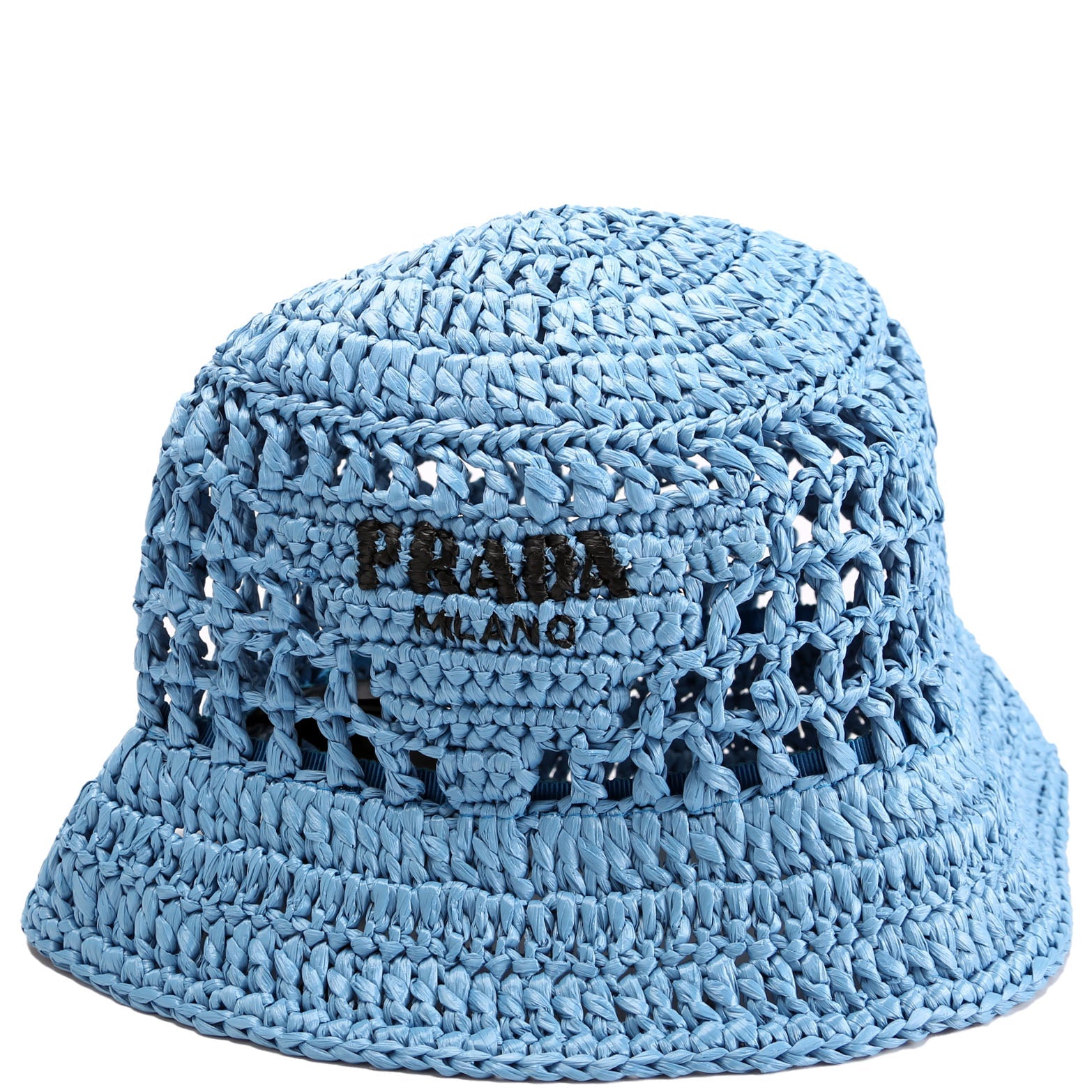 1HC137 Crochet Raffia-Effect Bucket Size Large Blue
