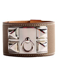Collier De Chien Epsom Leather Bracelet Brown/Gold