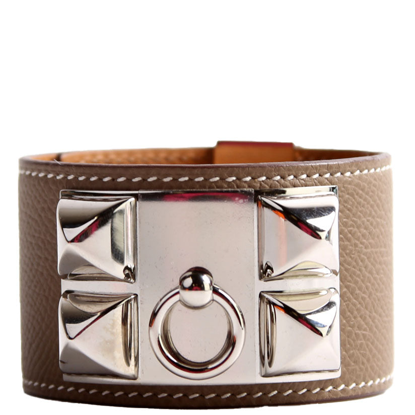 Collier De Chien Epsom Leather Bracelet Brown/Gold