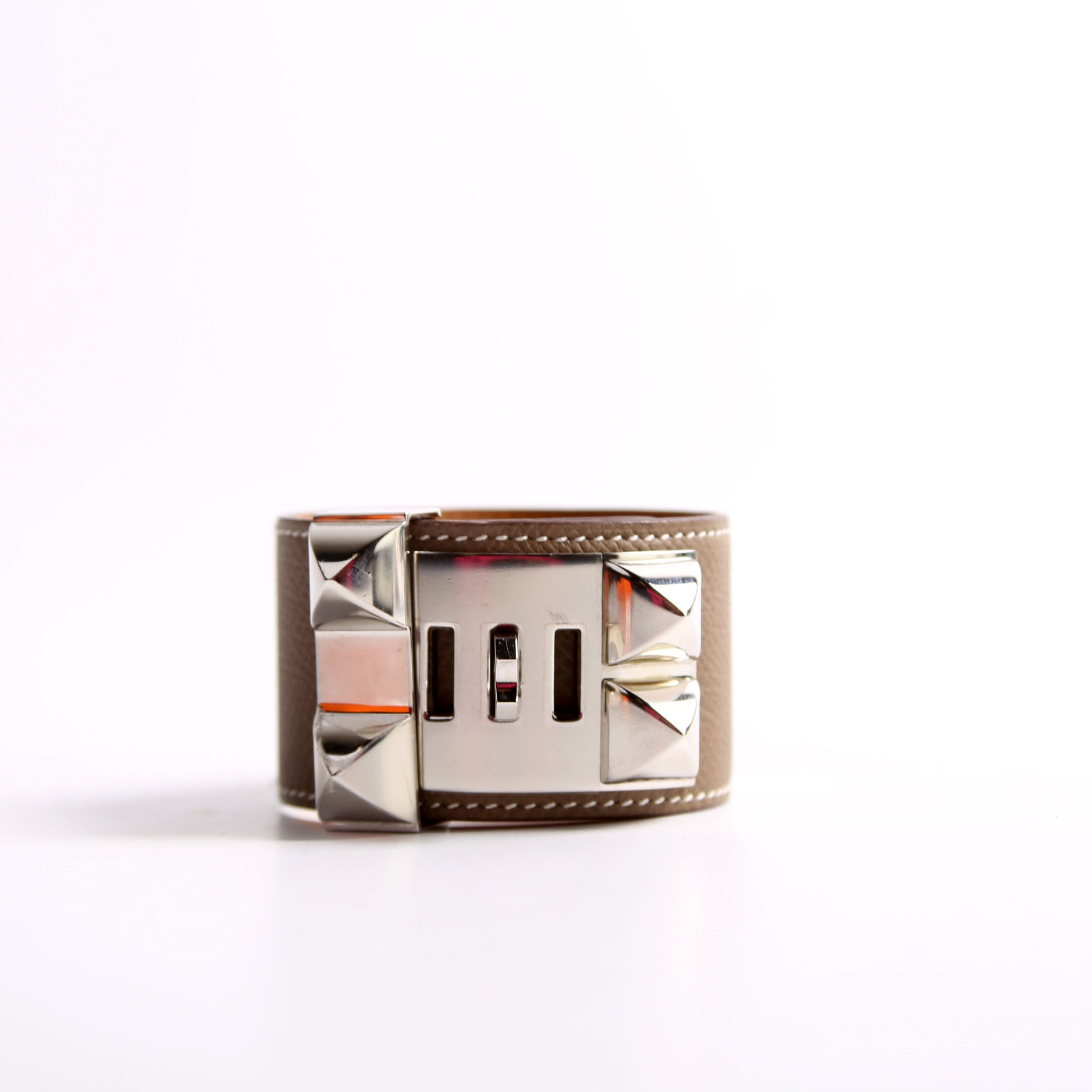 Collier De Chien Epsom Leather Bracelet Brown/Gold