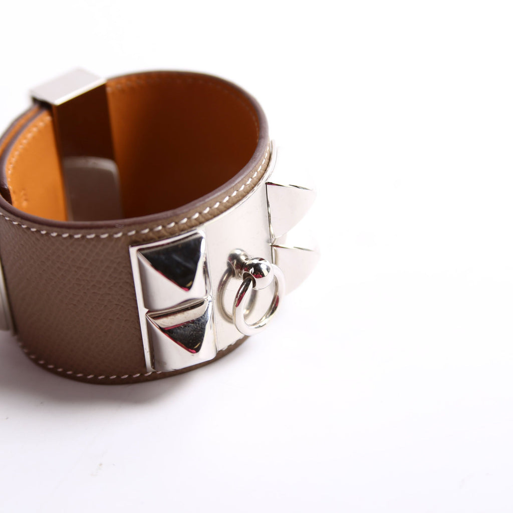 Collier De Chien Epsom Leather Bracelet Brown/Gold