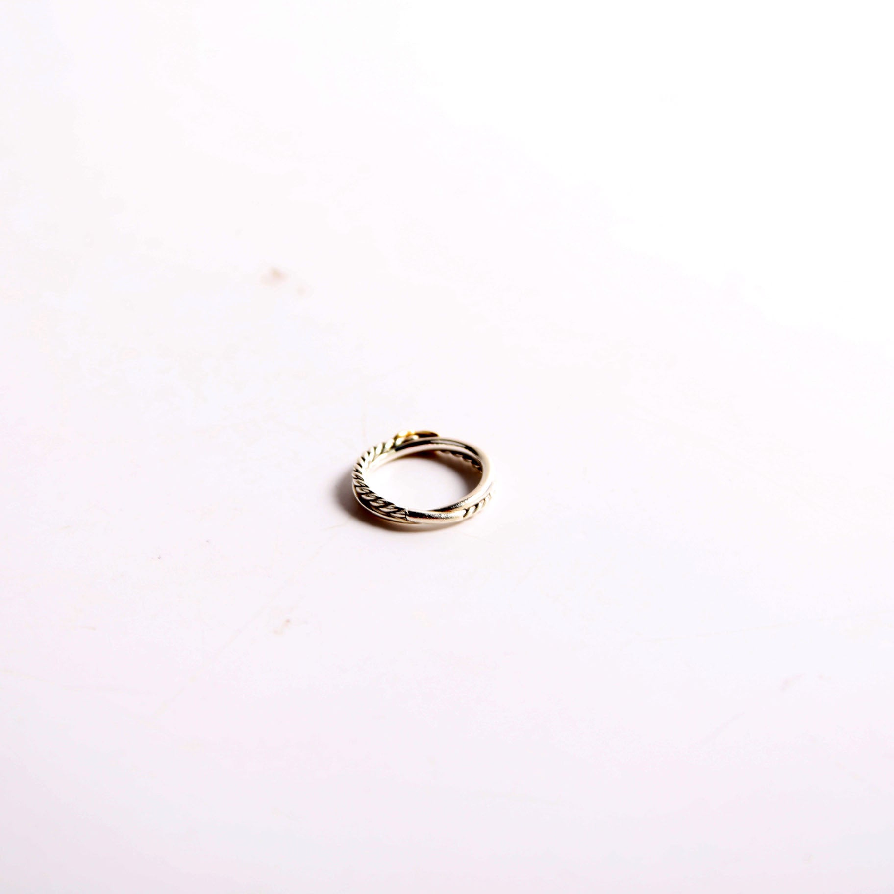 Petite X Ring 925/750 Size 7 Silver/Gold