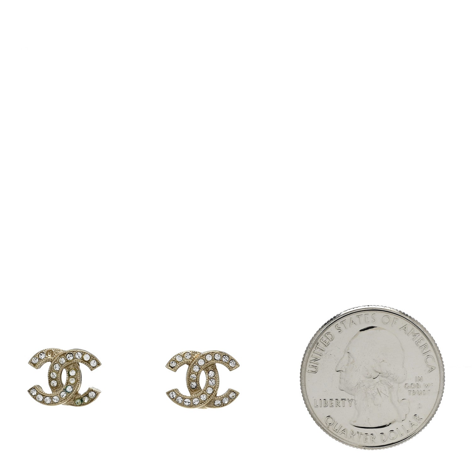 Crystal CC Earrings Gold
