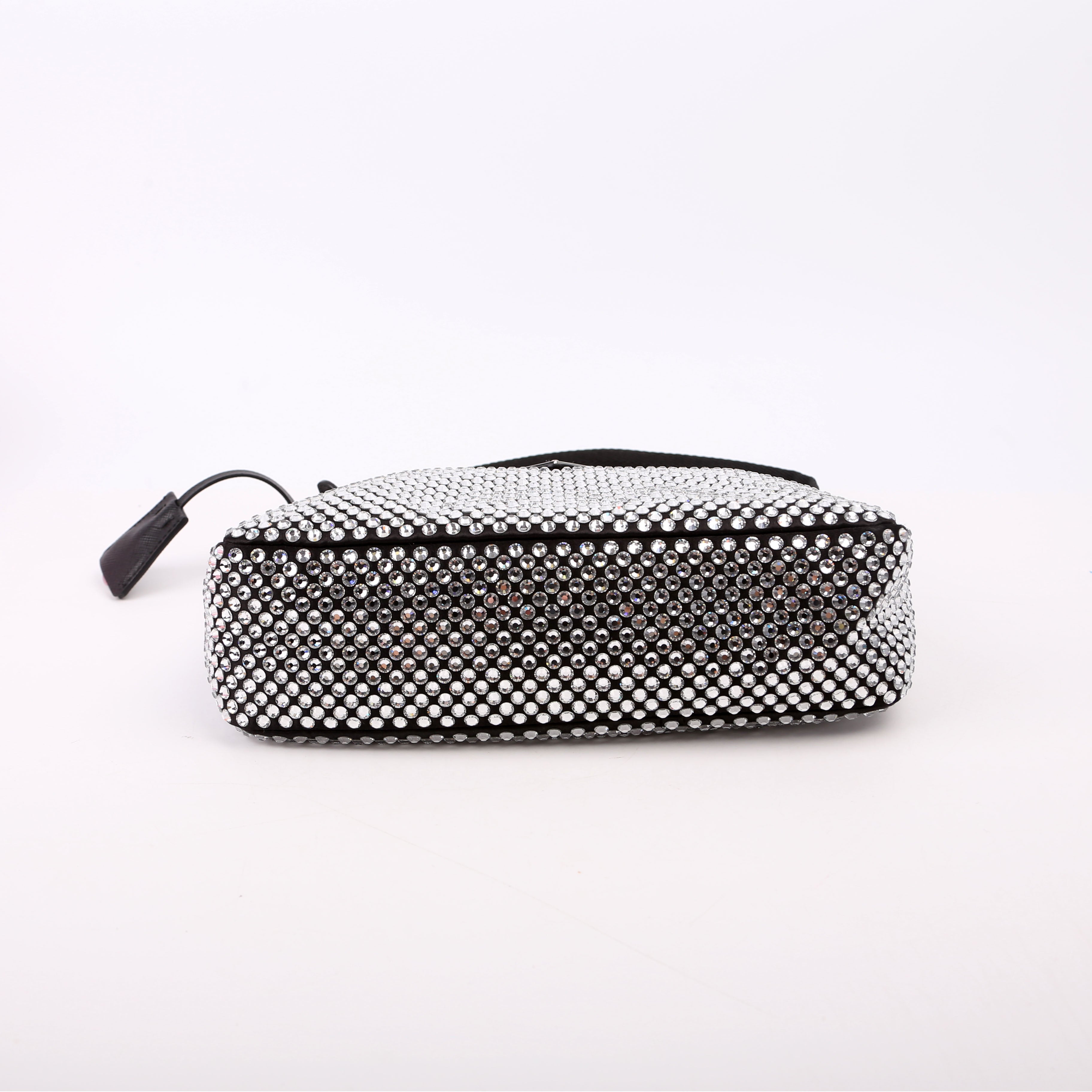 1BC515 Satin Crystal Re-Edition 2000 Mini Bag Black