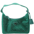 1BC515 Satin Crystal Re-Edition 2000 Mini Bag Green