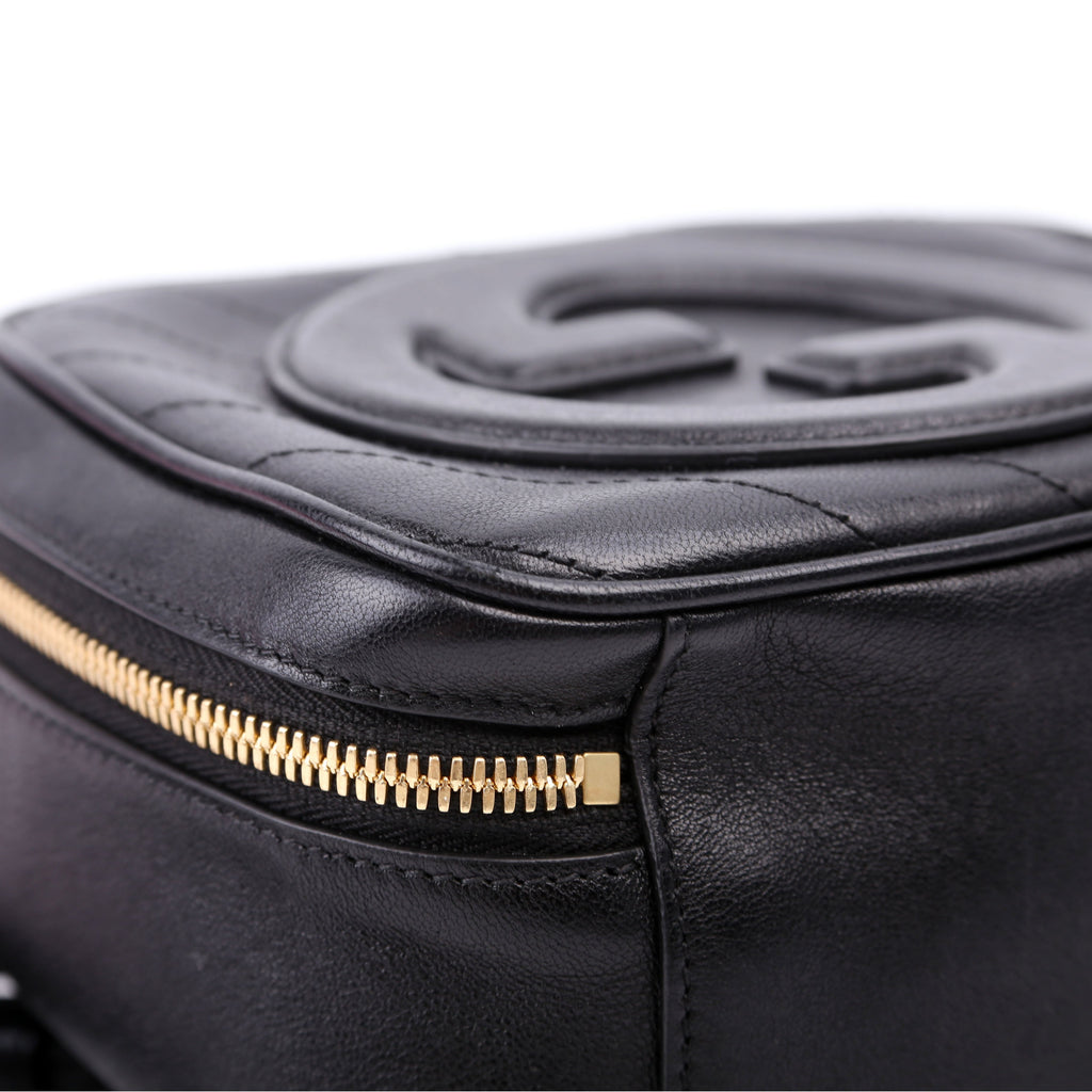 744434 Blondie Leather Top Handle Bag Black