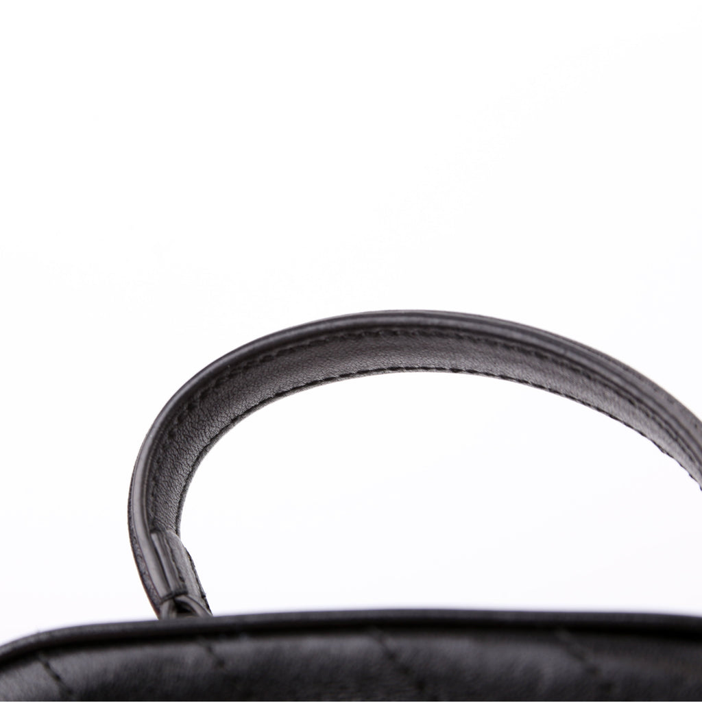 744434 Blondie Leather Top Handle Bag Black