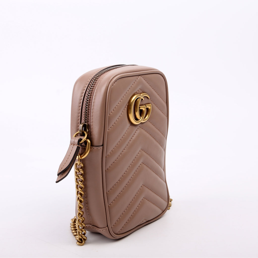 598597 GG Marmont Mini Bag Nude