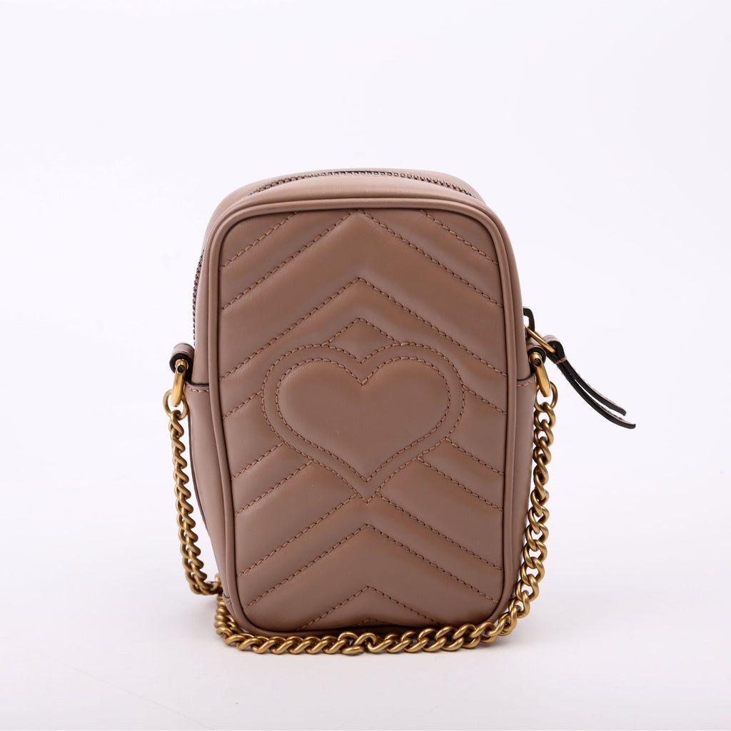 598597 GG Marmont Mini Bag Nude