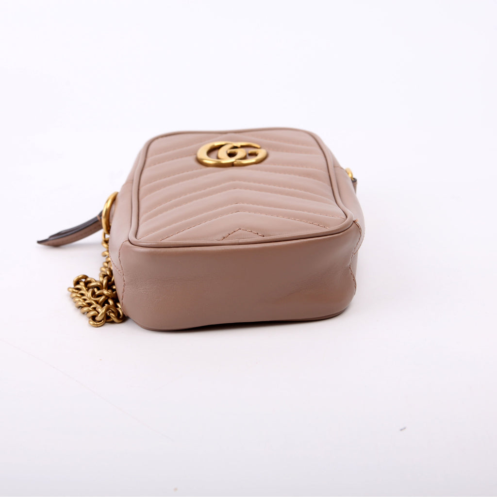 598597 GG Marmont Mini Bag Nude