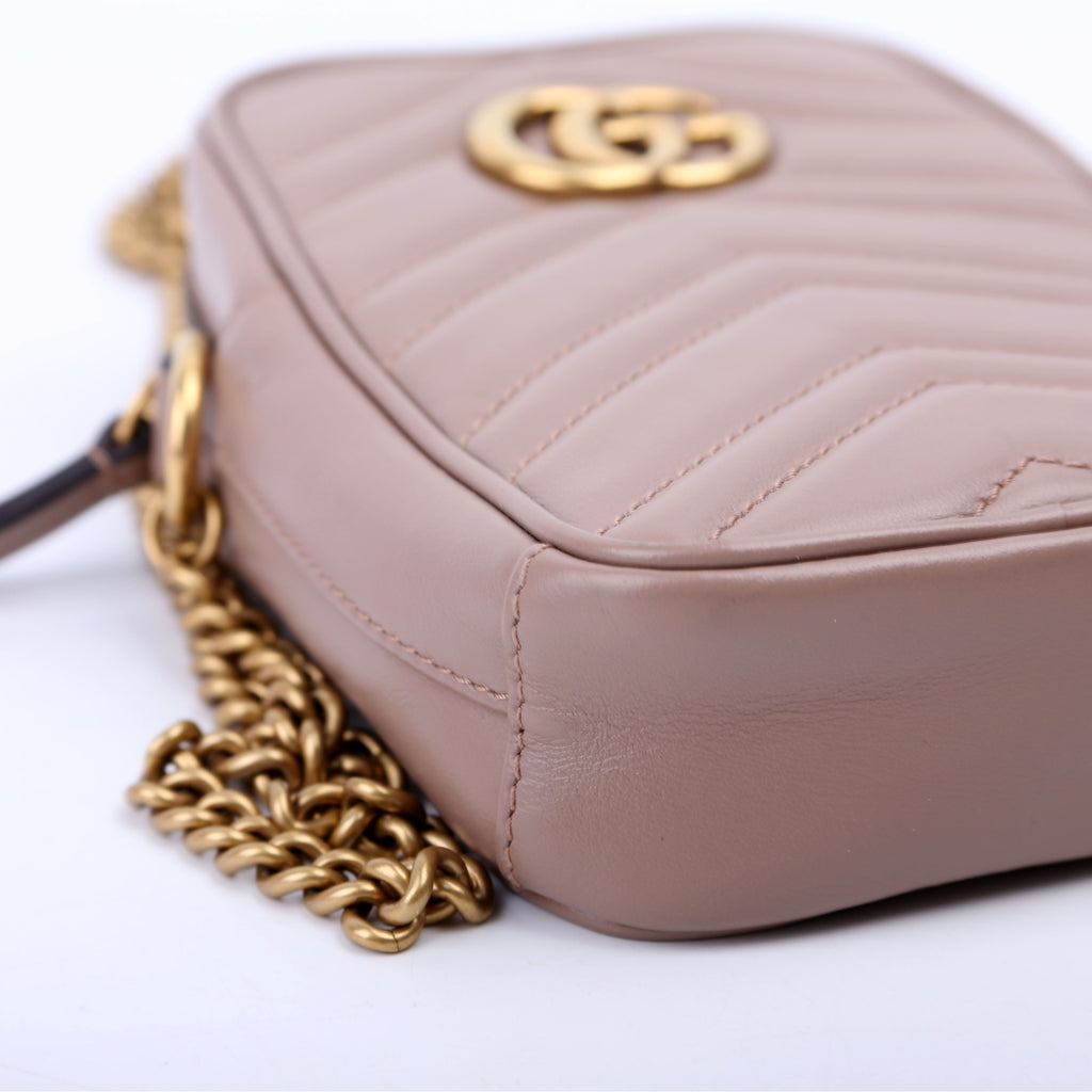 598597 GG Marmont Mini Bag Nude