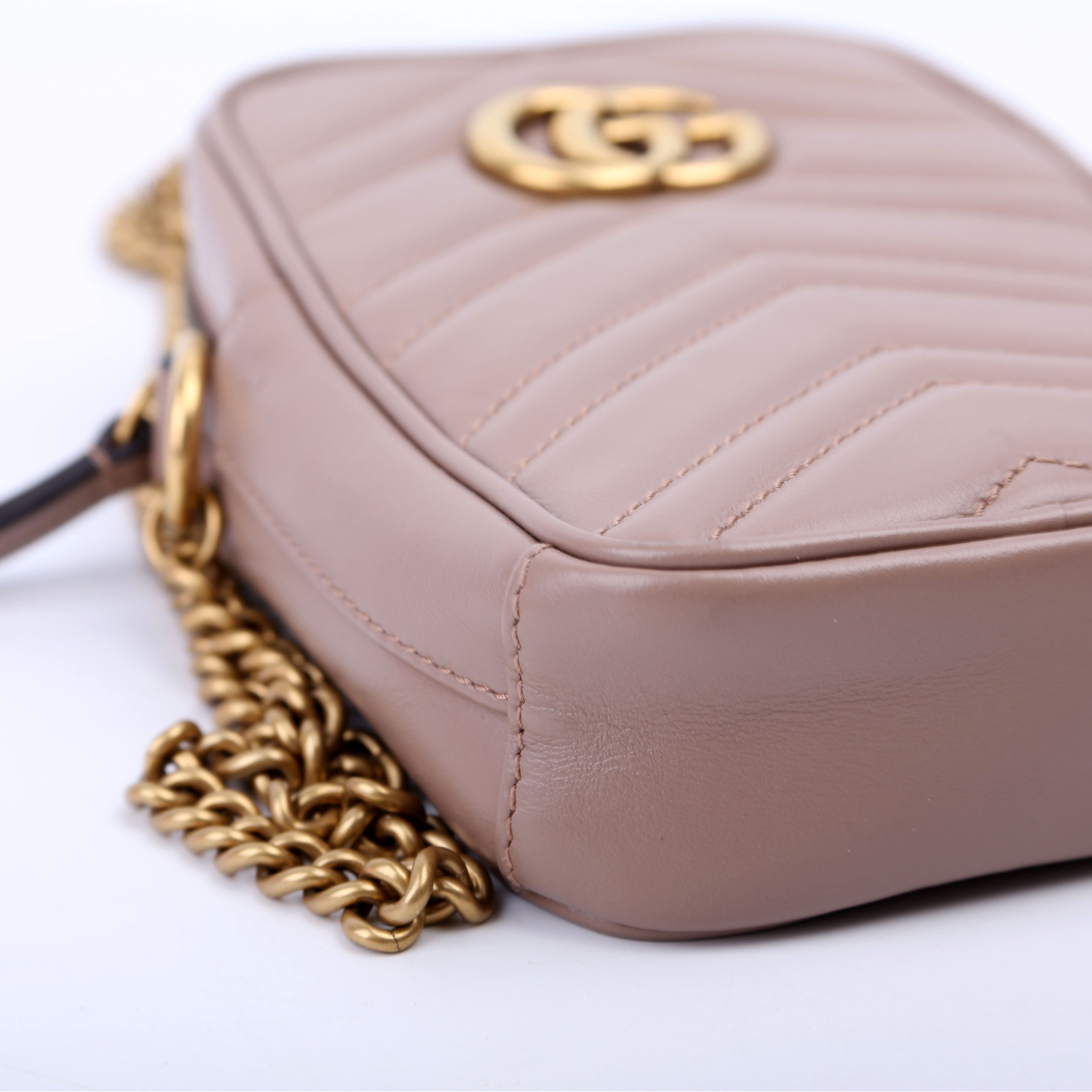 598597 GG Marmont Mini Bag Nude