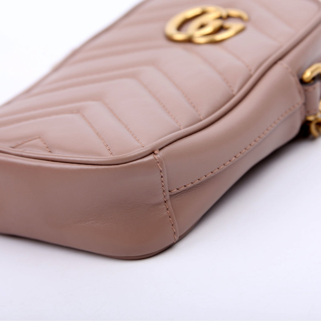 598597 GG Marmont Mini Bag Nude