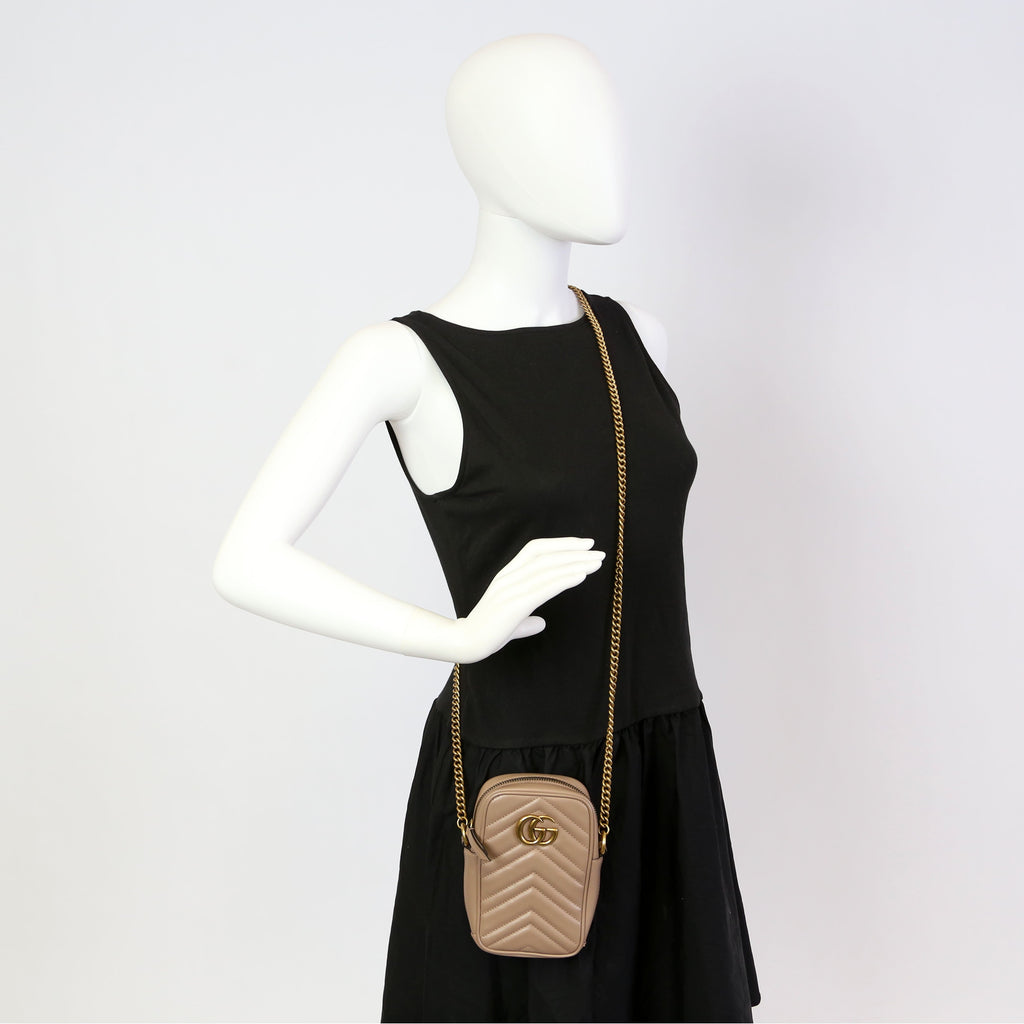 598597 GG Marmont Mini Bag Nude