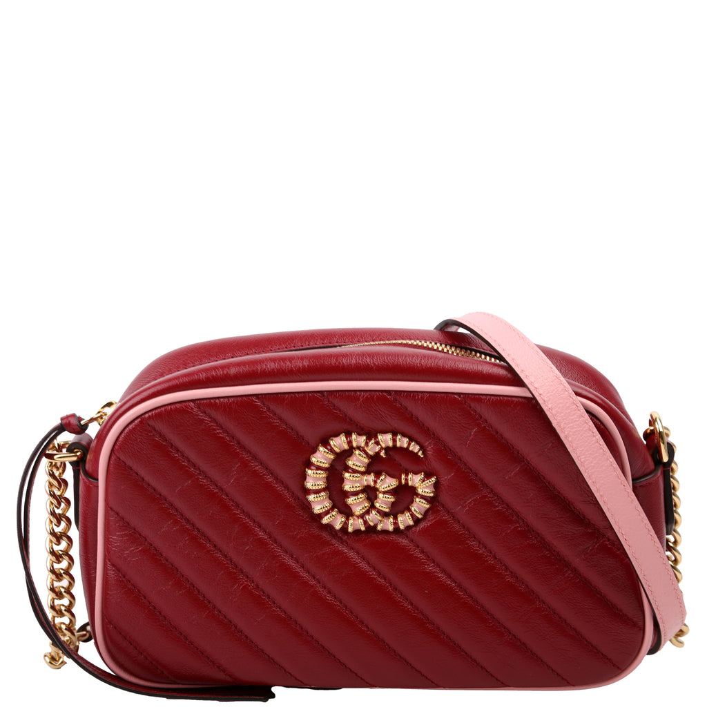 447632 Marmont Torchon Small Leather Camera Red/Pink