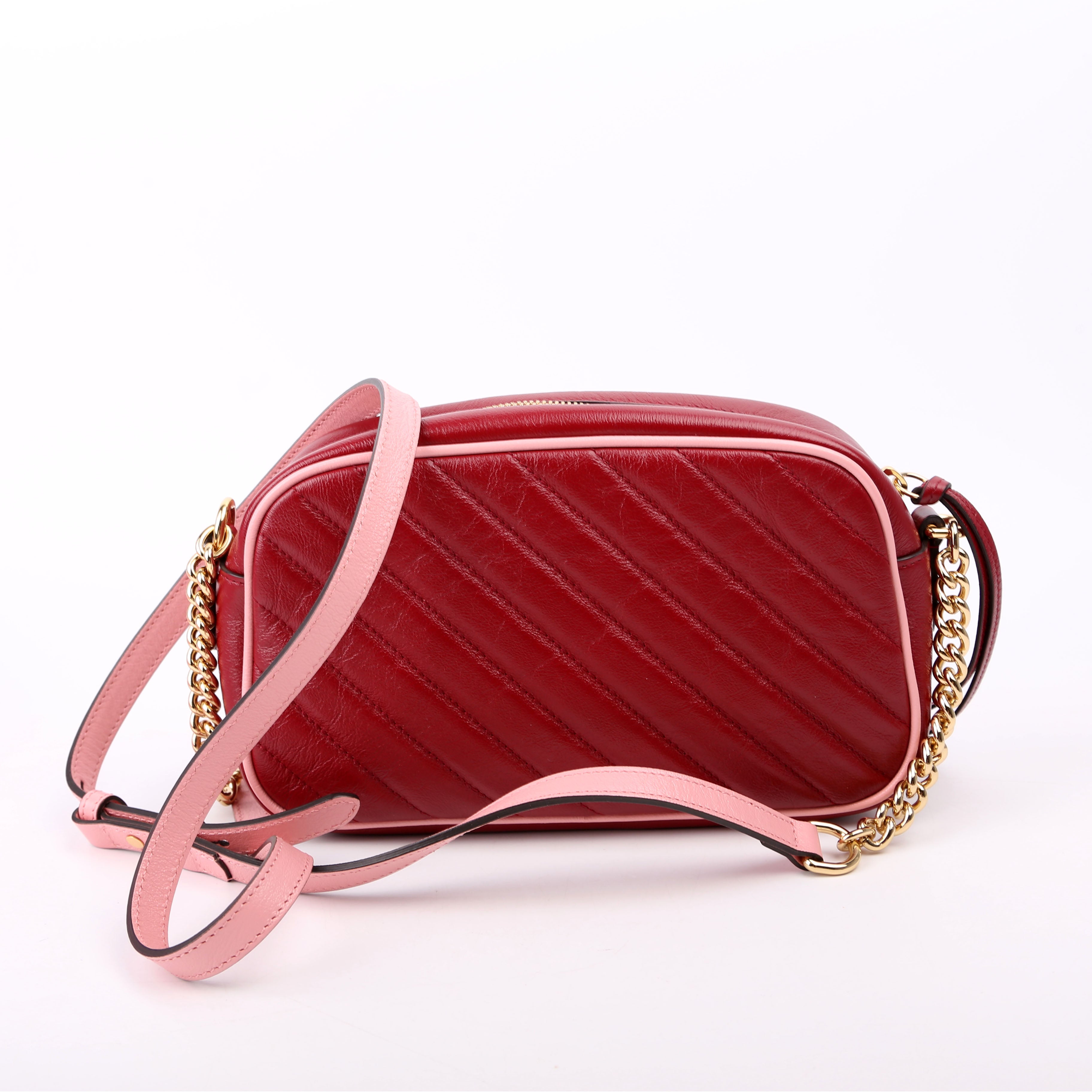 447632 Marmont Torchon Small Leather Camera Red/Pink