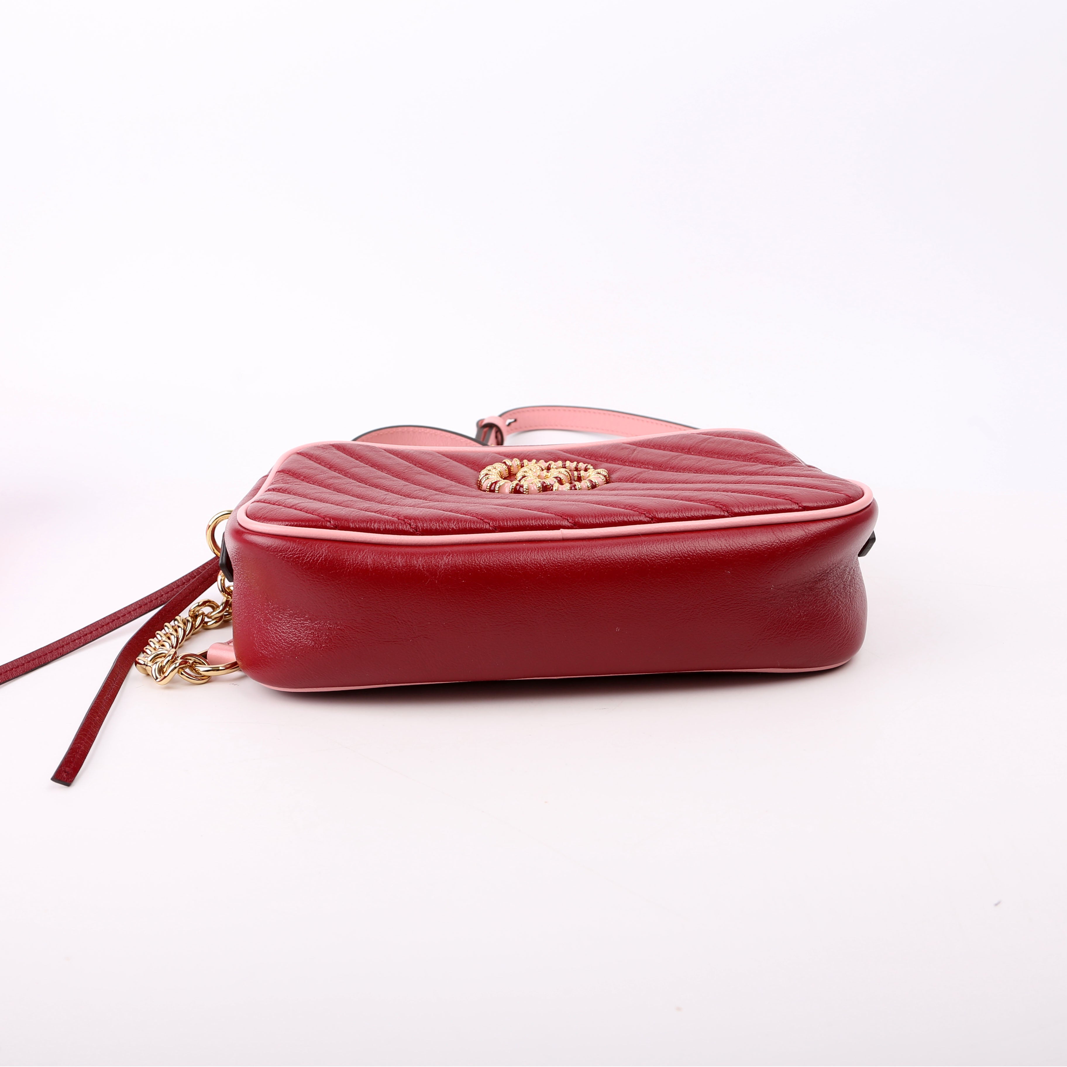 447632 Marmont Torchon Small Leather Camera Red/Pink