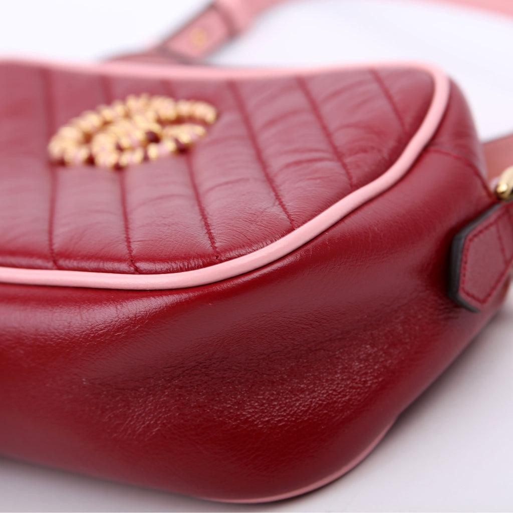 447632 Marmont Torchon Small Leather Camera Red/Pink