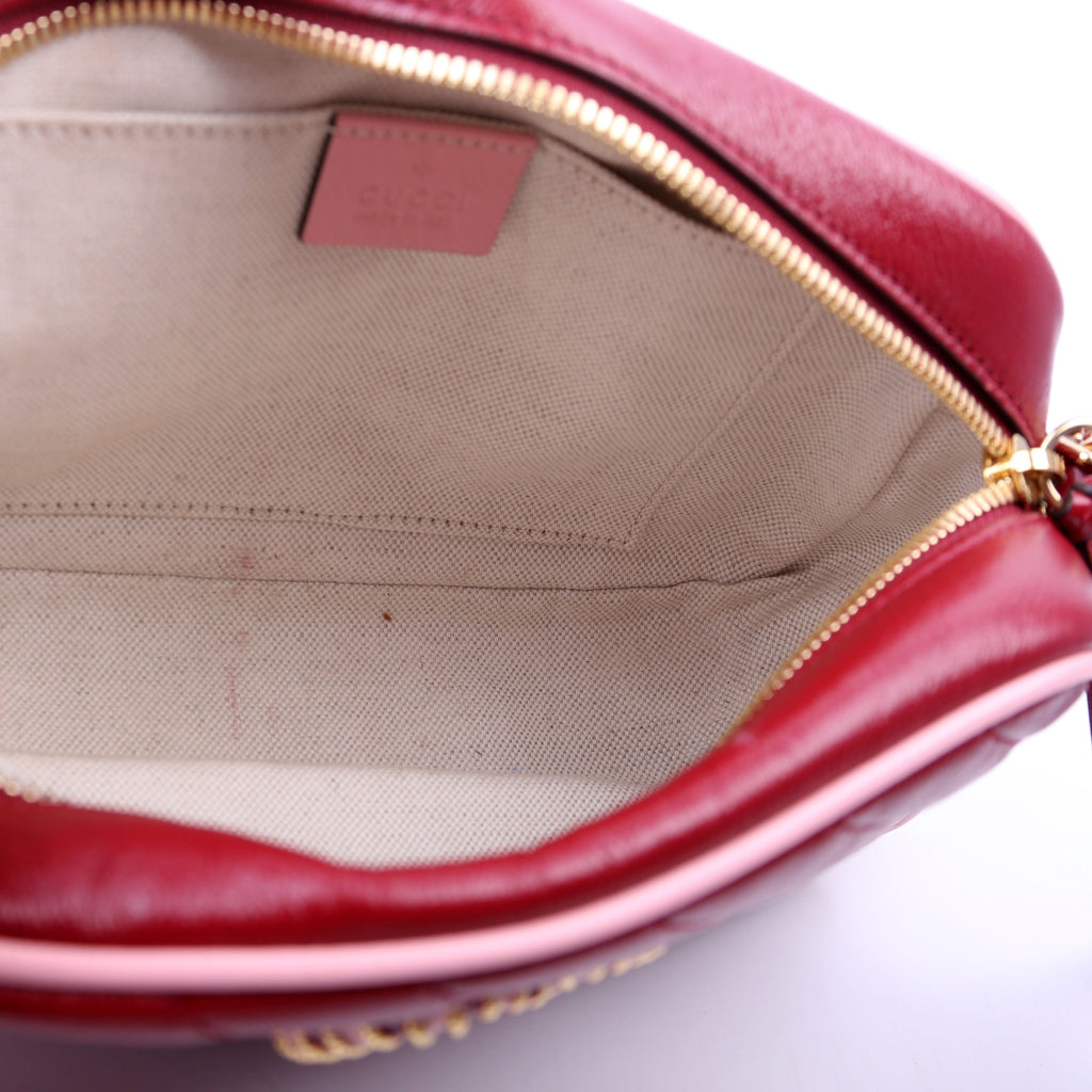447632 Marmont Torchon Small Leather Camera Red/Pink