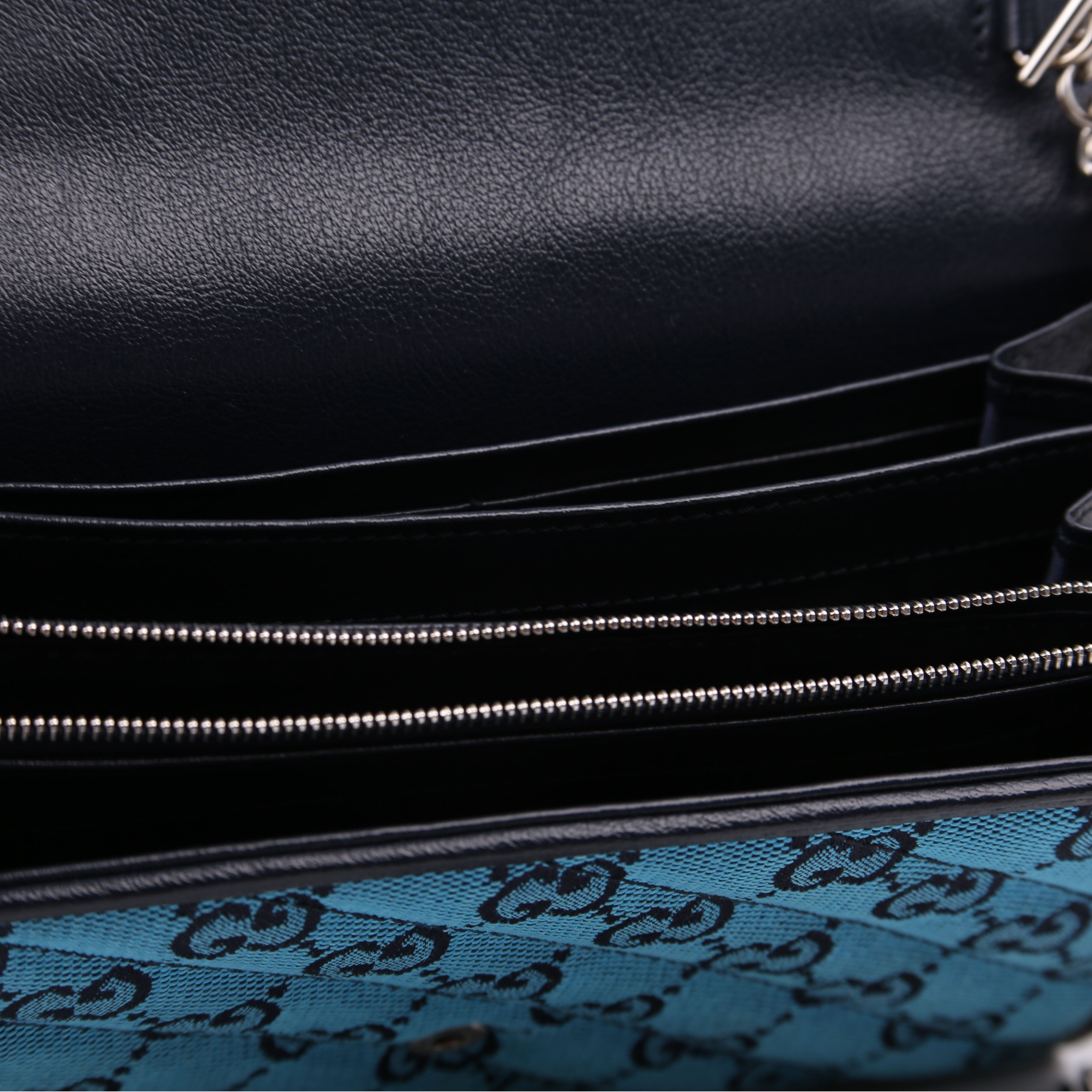 Gucci 474575 Marmont Chain Wallet Blue