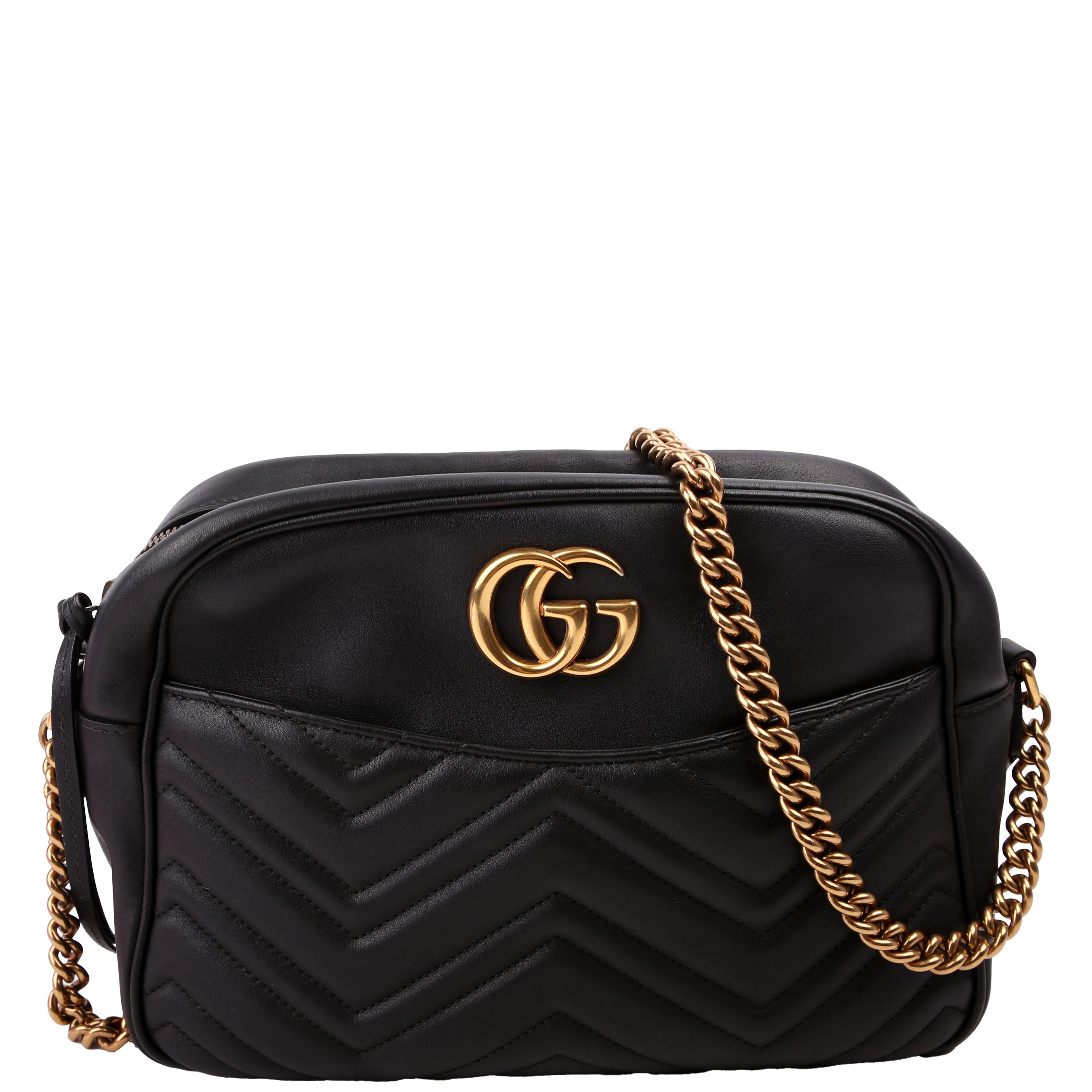 443499 GG Marmont Medium Chain Bag Black