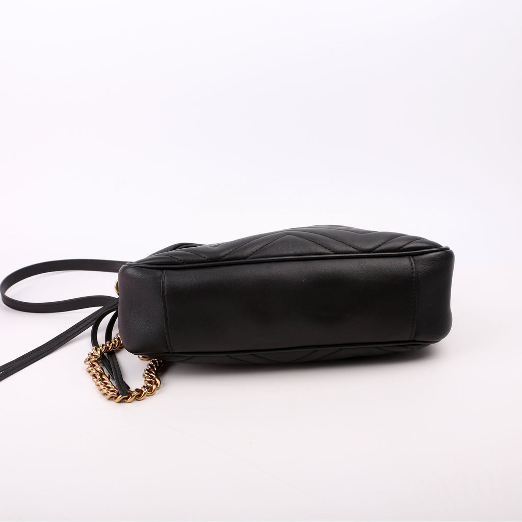 443499 GG Marmont Medium Chain Bag Black