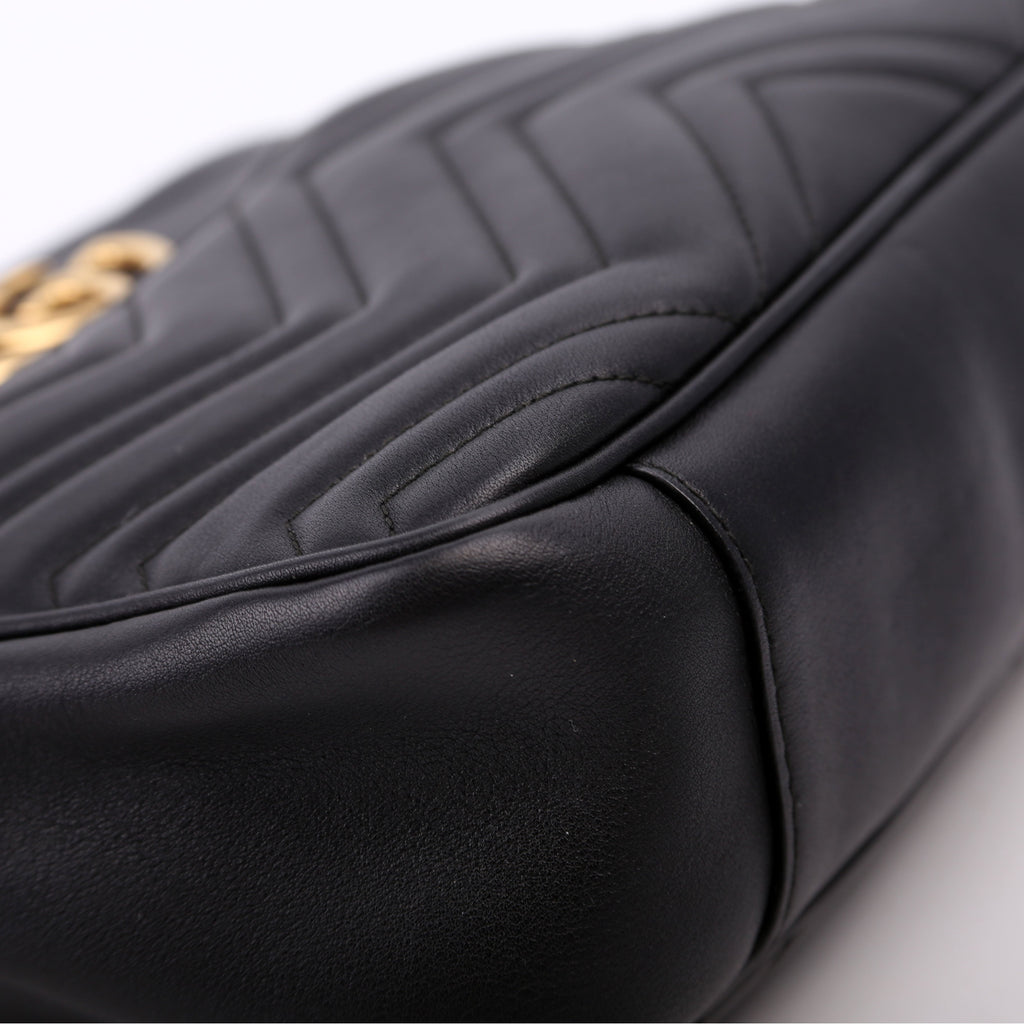 443499 GG Marmont Medium Chain Bag Black