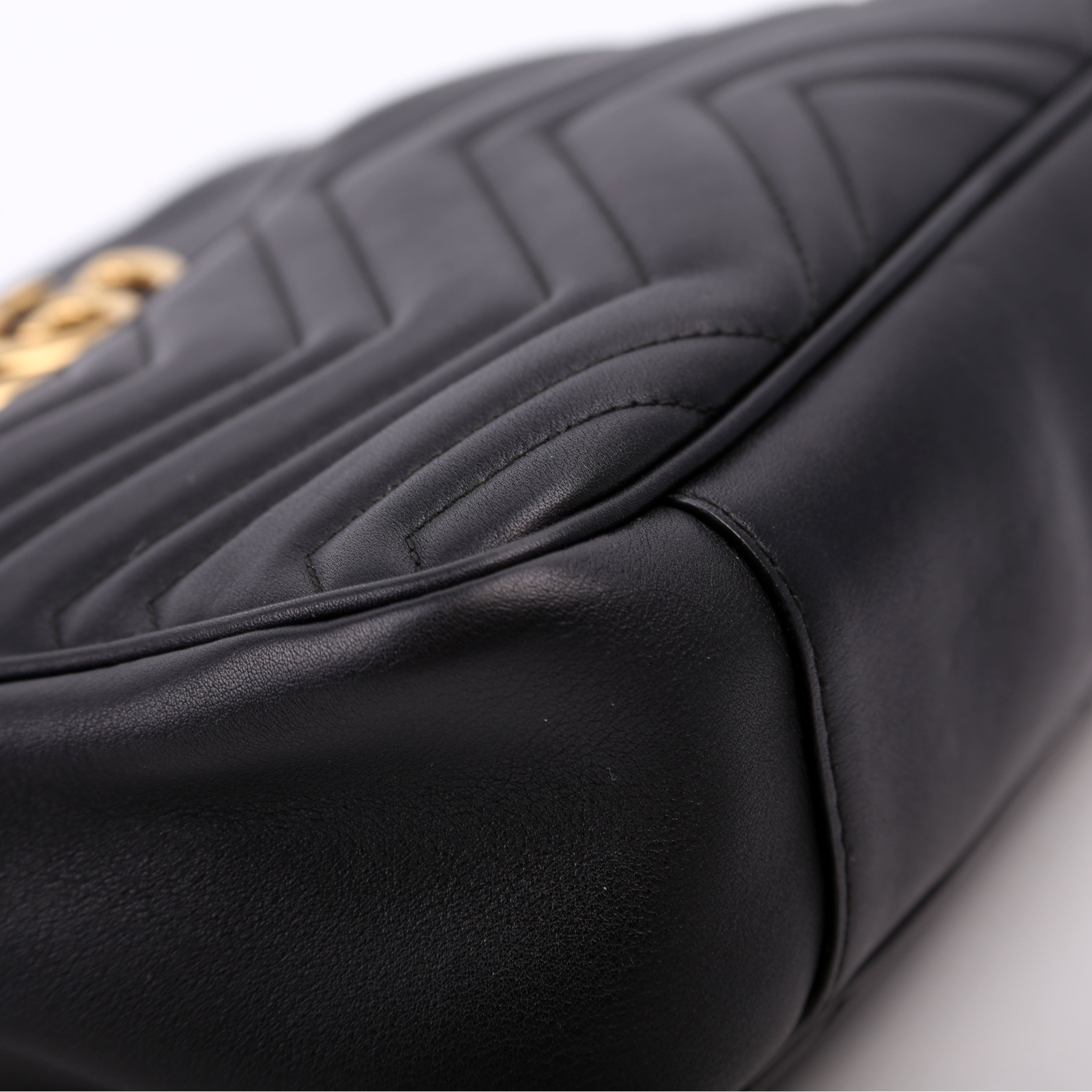 443499 GG Marmont Medium Chain Bag Black
