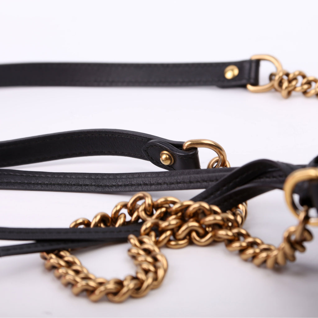 443499 GG Marmont Medium Chain Bag Black