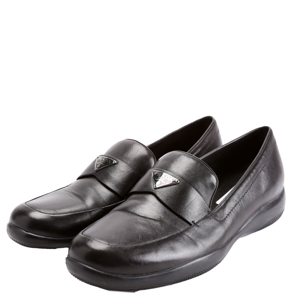 Triangle Logo Sport Loafers Size 40.5 Black