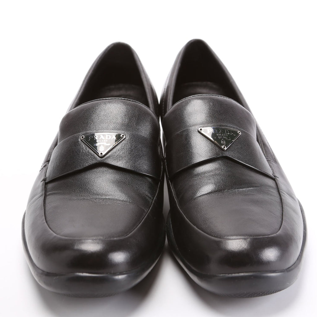 Triangle Logo Sport Loafers Size 40.5 Black