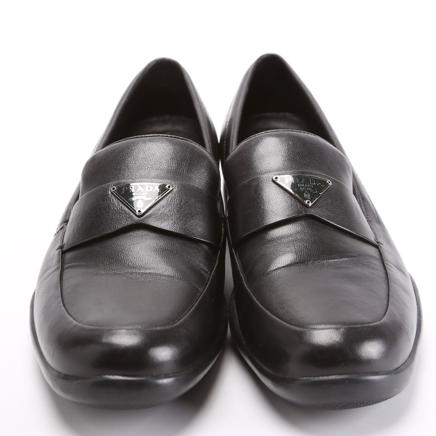 Triangle Logo Sport Loafers Size 40.5 Black