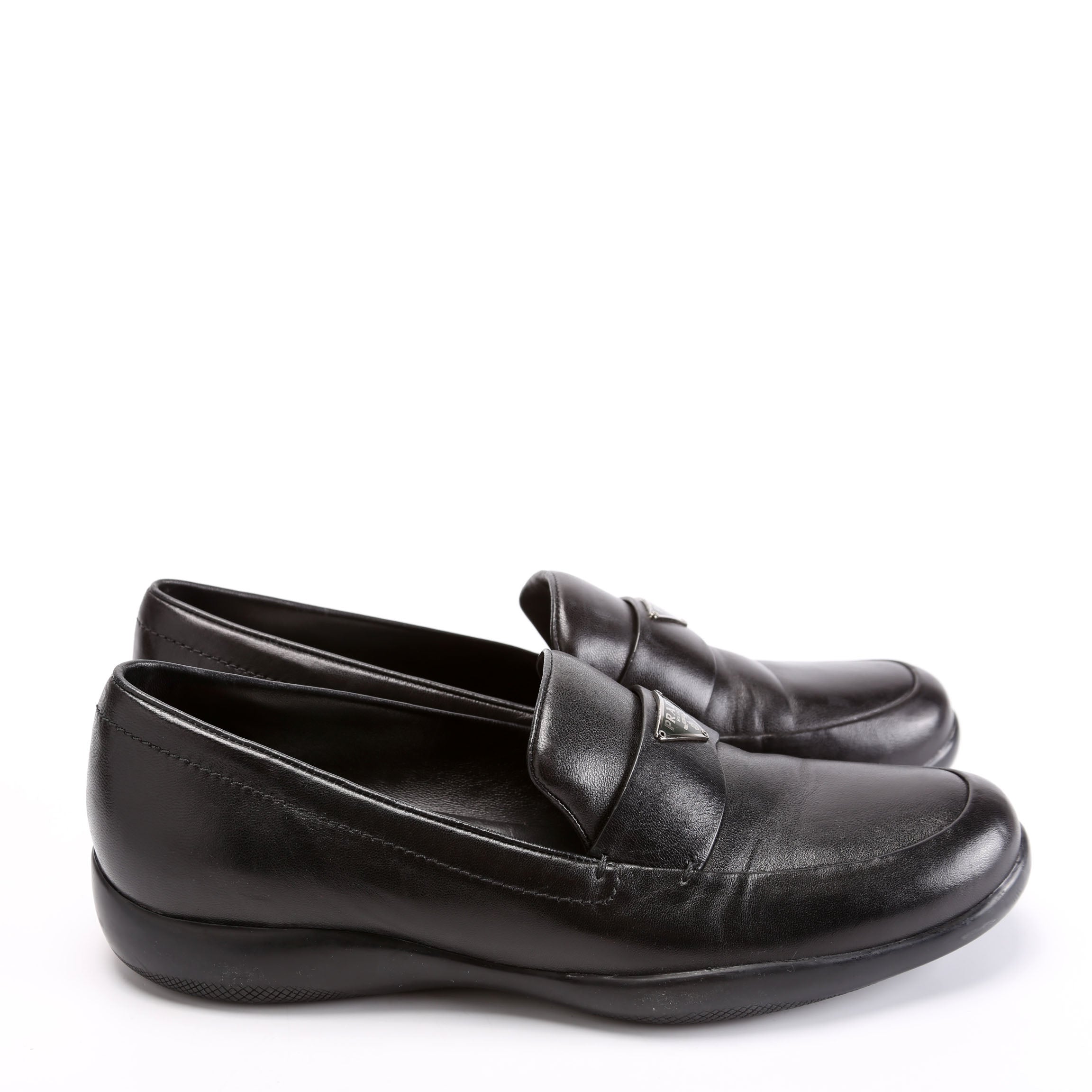 Triangle Logo Sport Loafers Size 40.5 Black